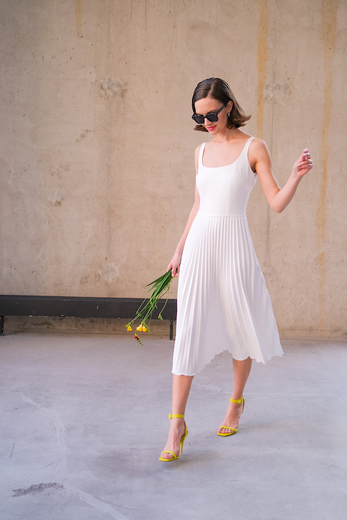 Платье миди гофре 