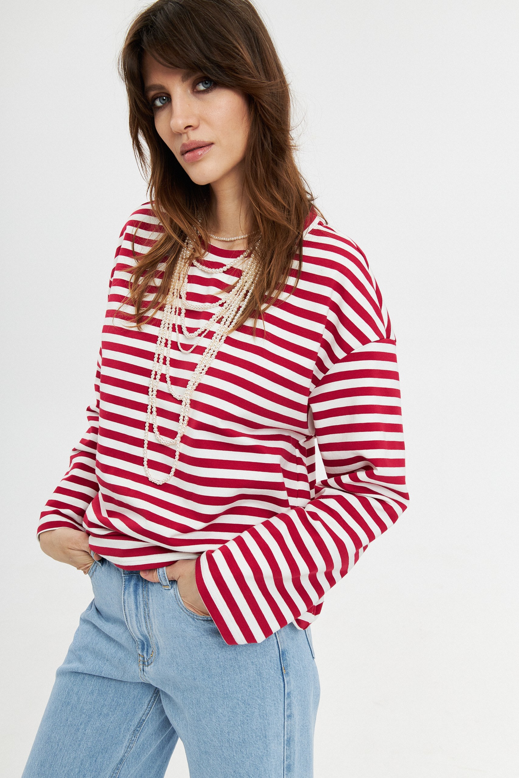 Лонгслив в полоску