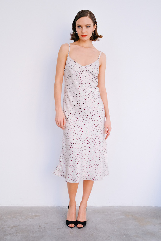 Платье комбинация в горох