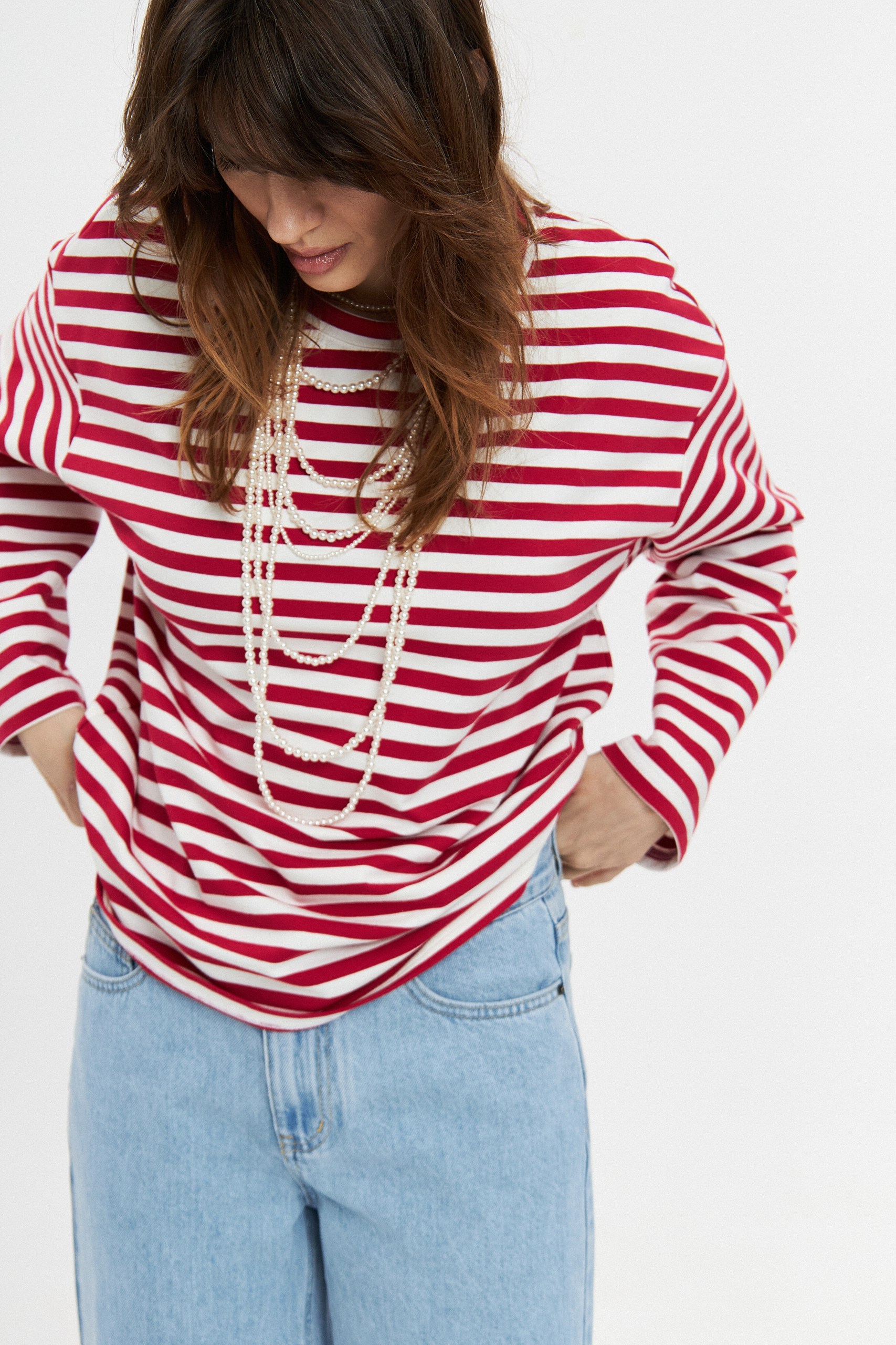 Лонгслив в полоску