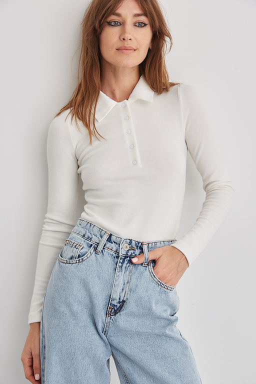 Поло трикотажное белое