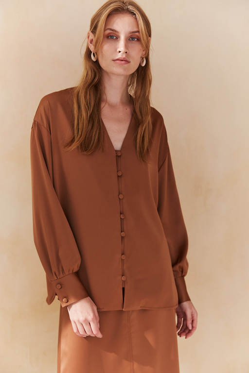 Блуза терракотовая