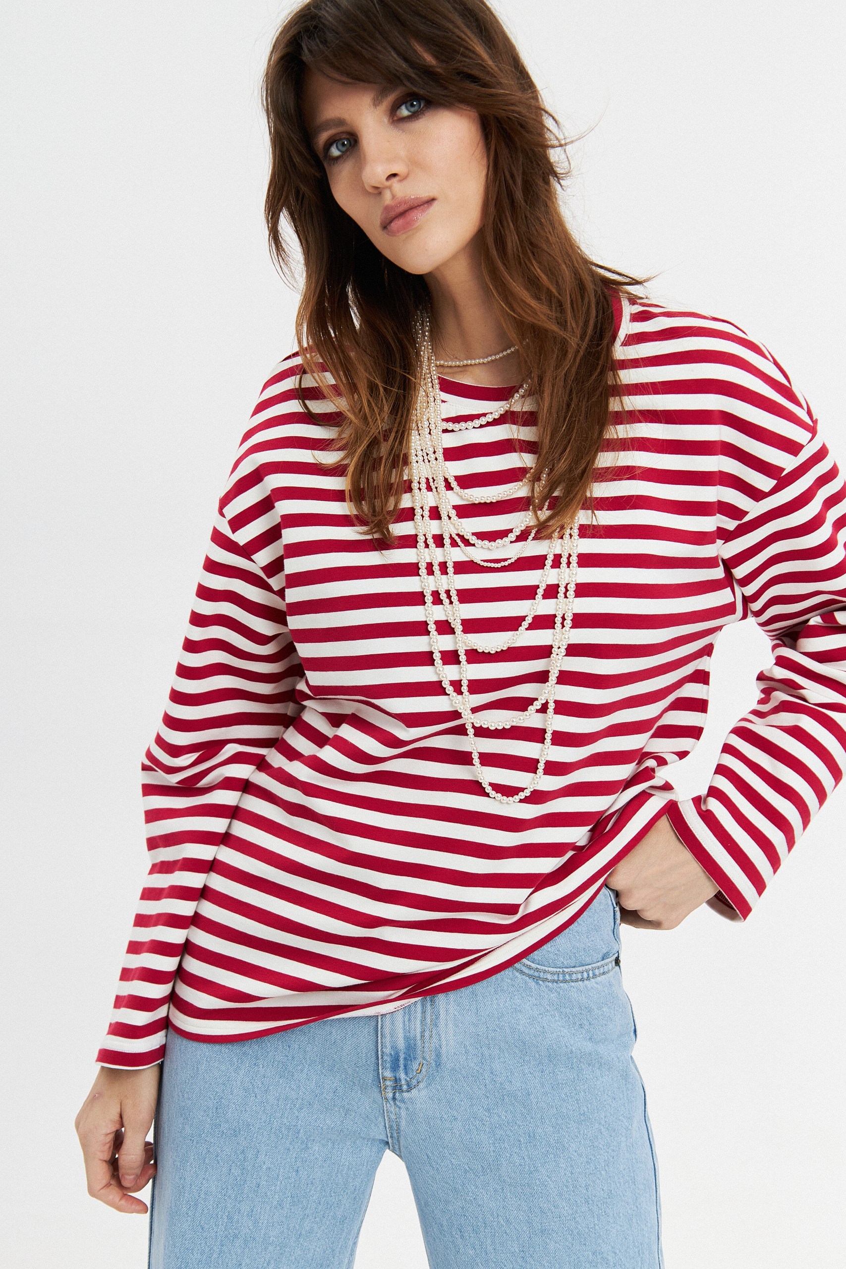 Лонгслив в полоску