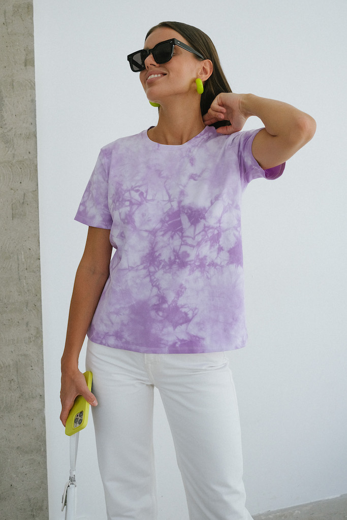 Футболка тай дай сиреневая