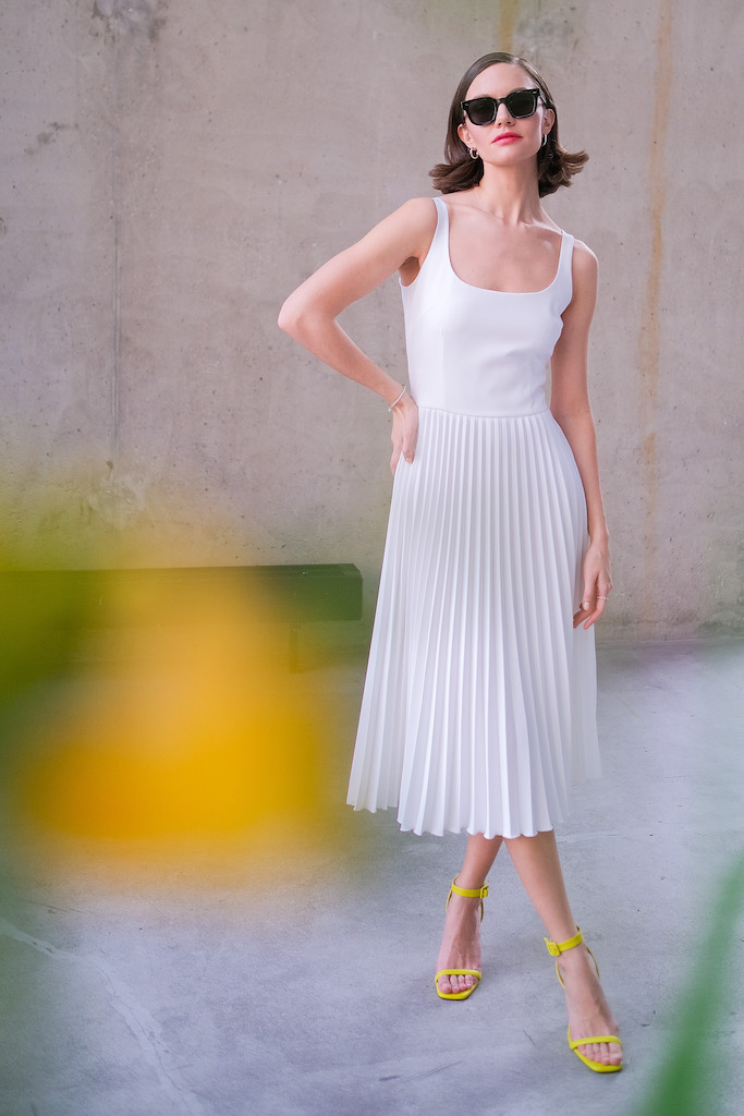 Платье миди гофре 