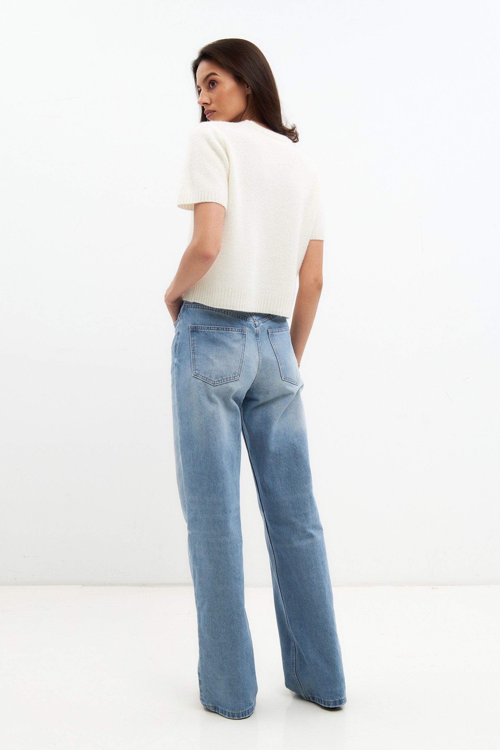 Джемпер с коротким рукавом из шерсти