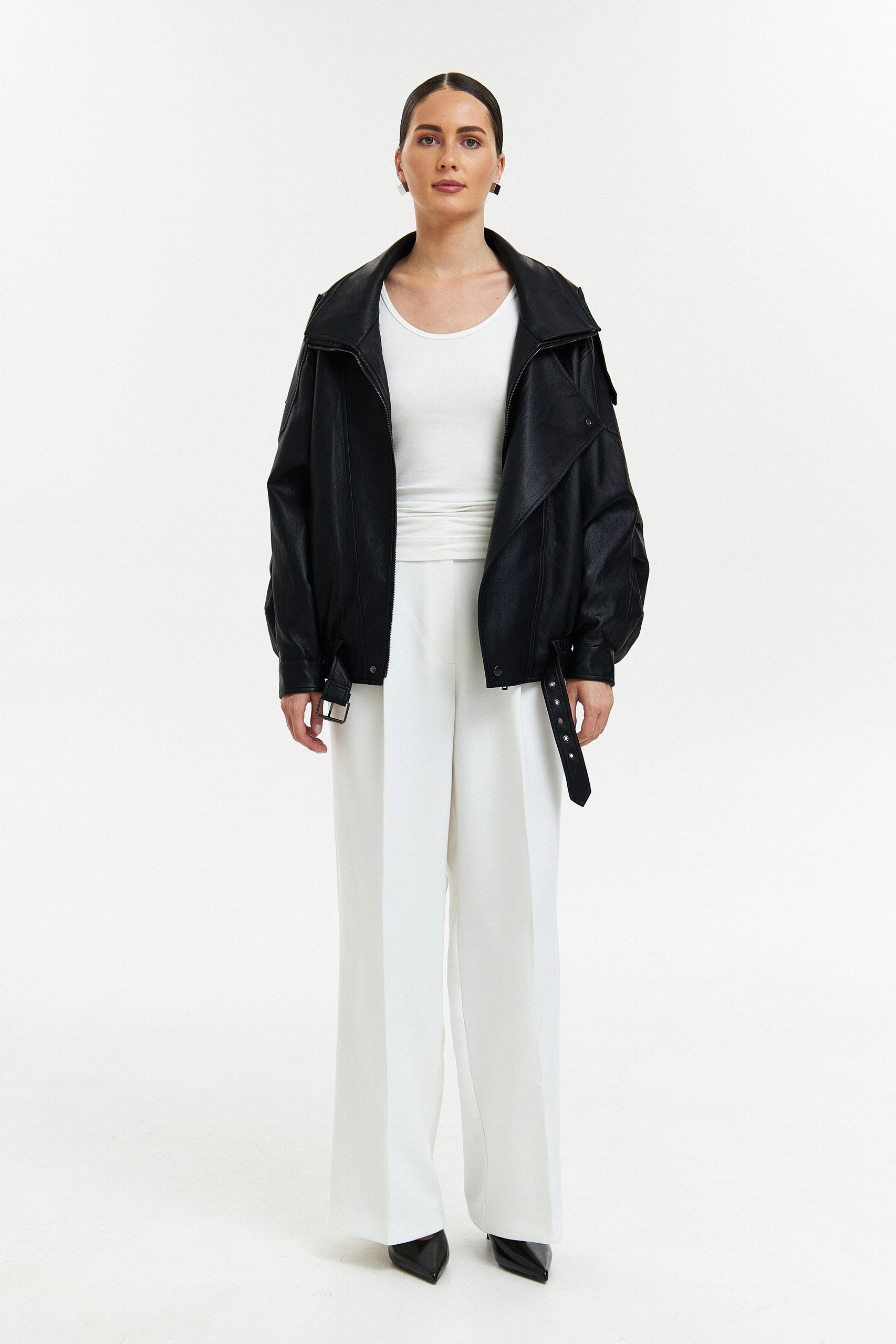 Куртка oversize из эко кожи