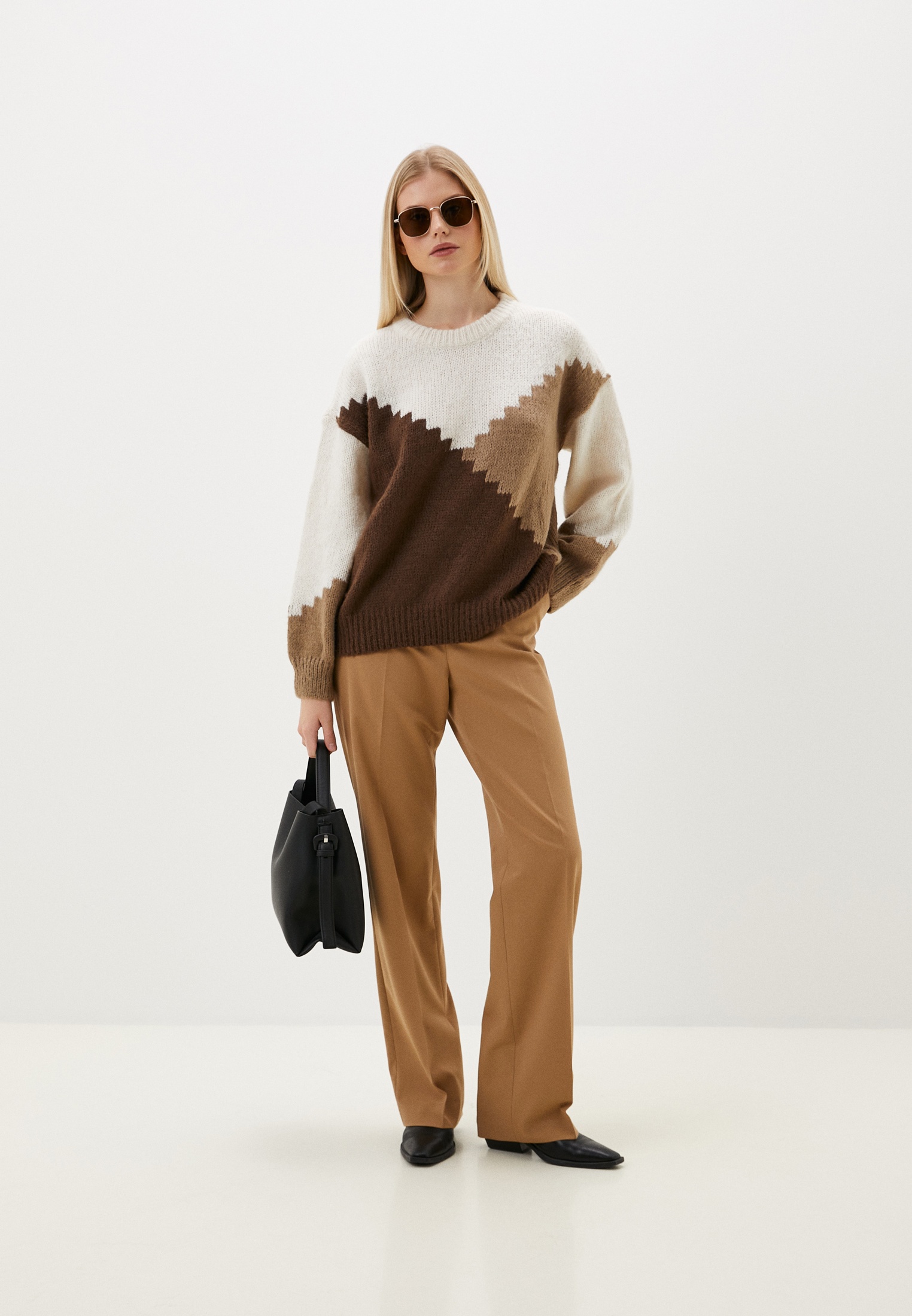  Джемпер с узором ромб