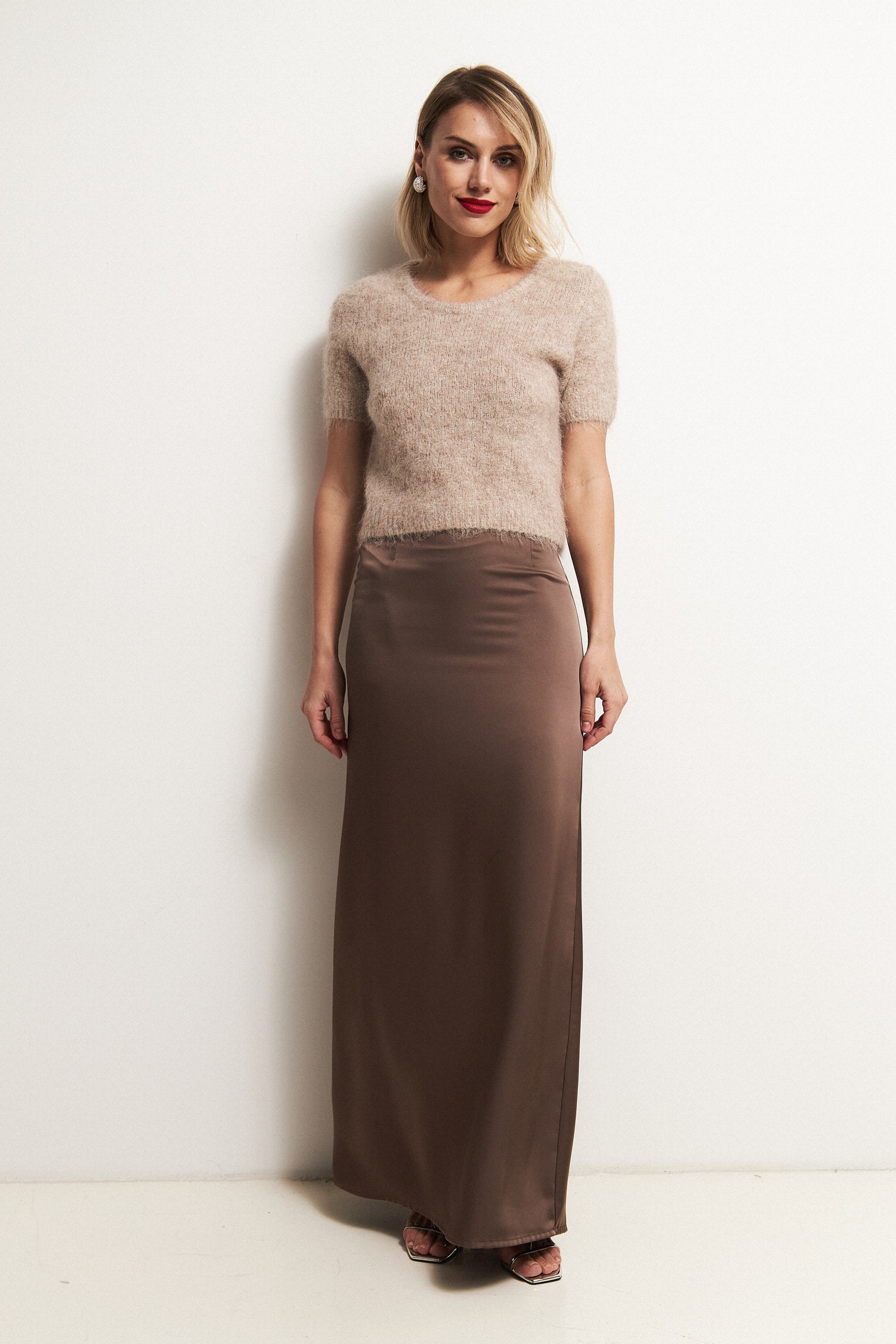 Джемпер с коротким рукавом из ангоры