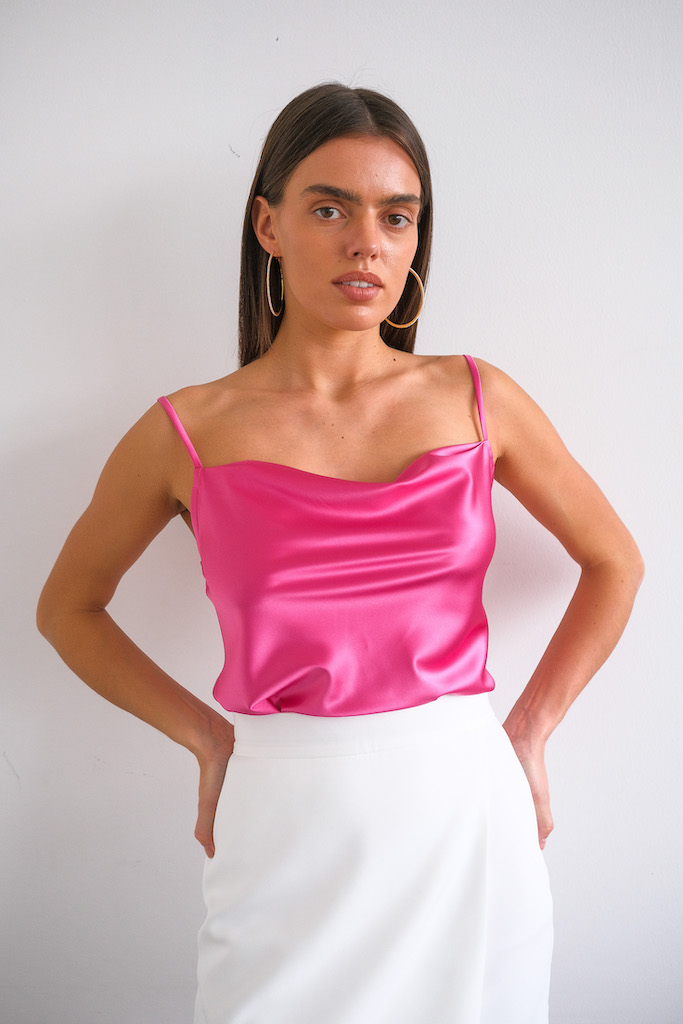 Топ на бретелях атласный