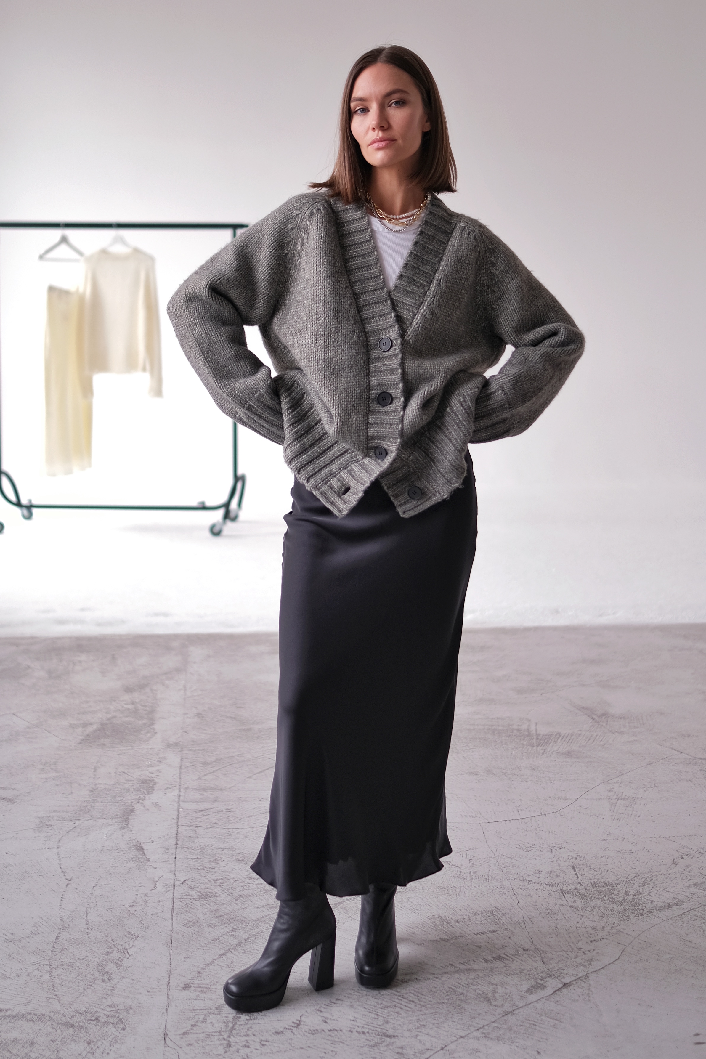 Кардиган серый