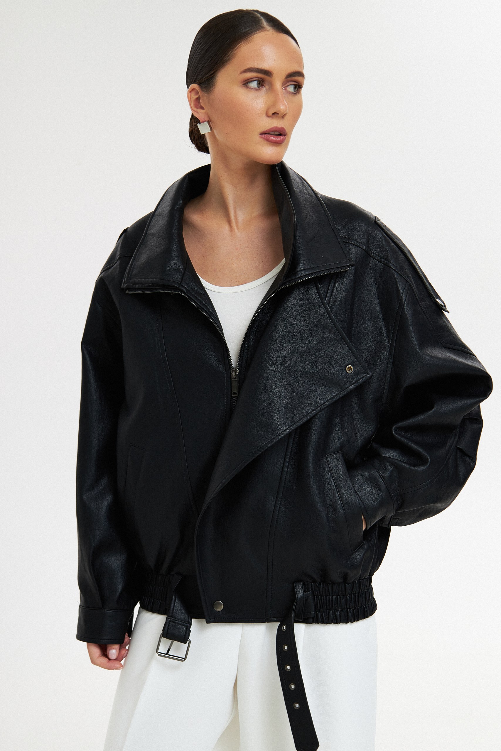 Куртка oversize из эко кожи