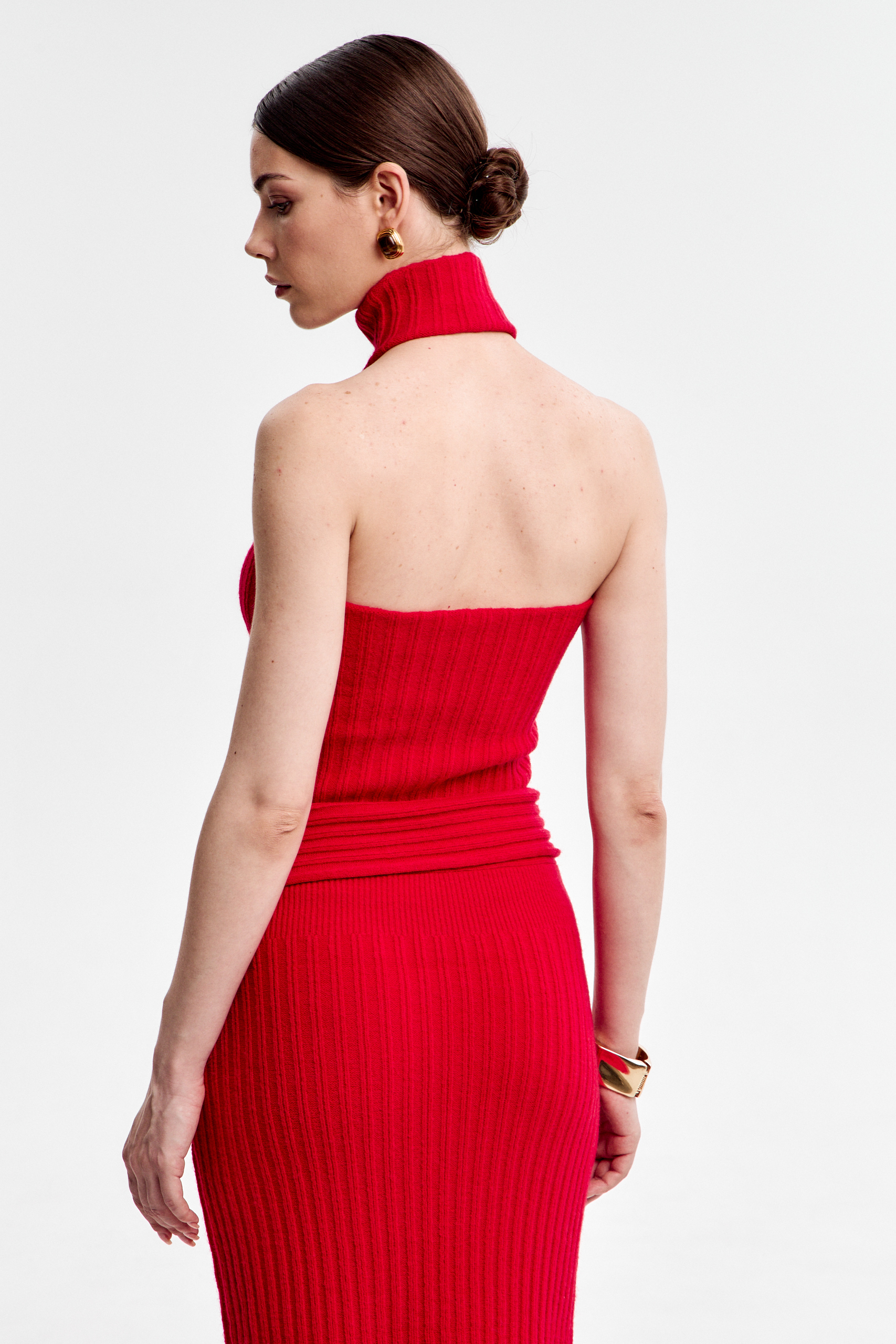 Костюм трикотажный с топом и юбкой макси