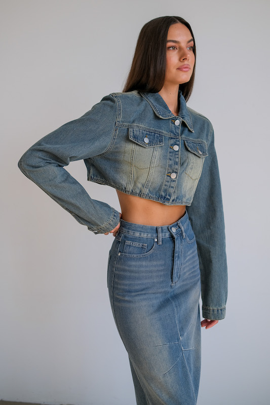 Жакет деним короткий