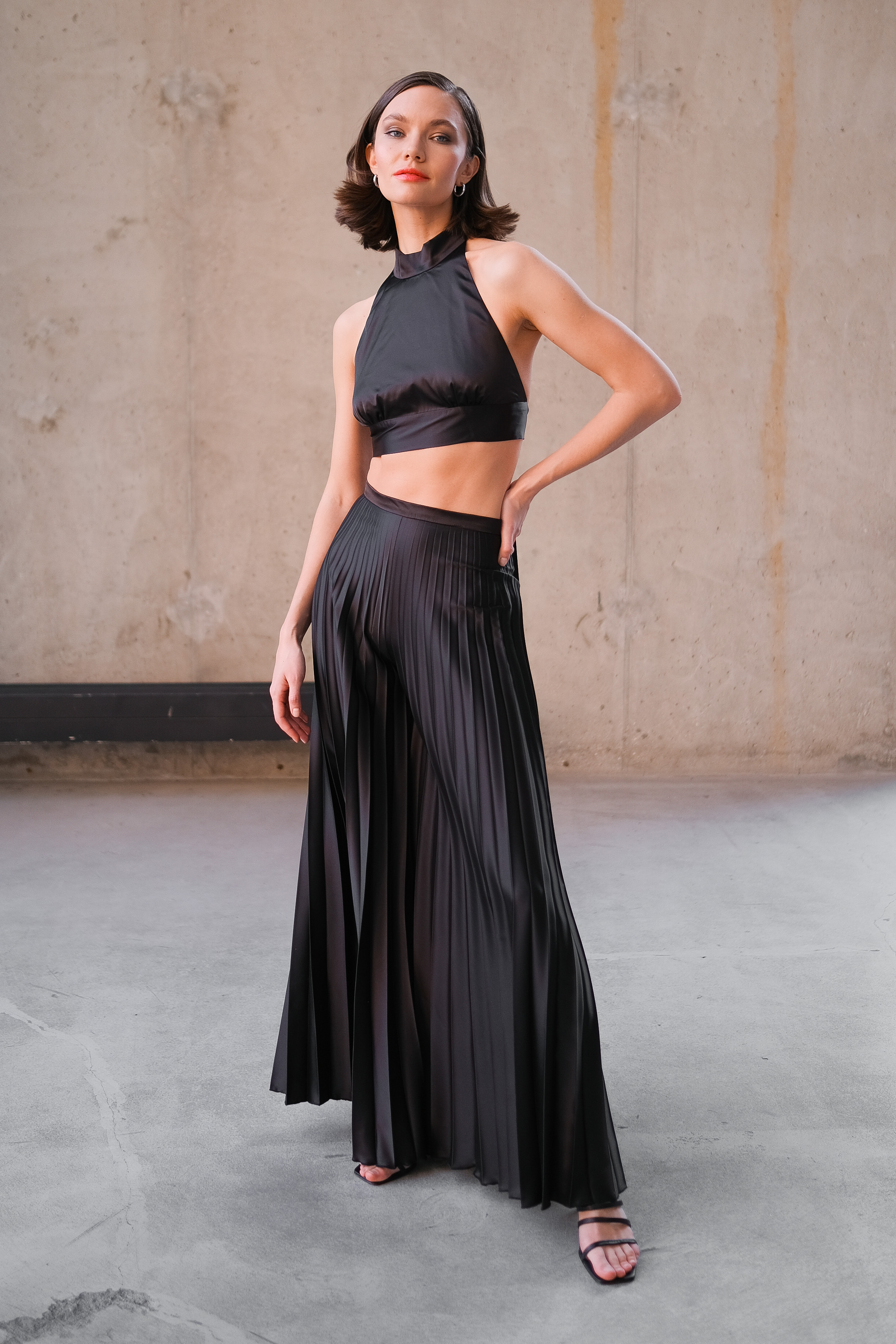 Брюки гофре черные 