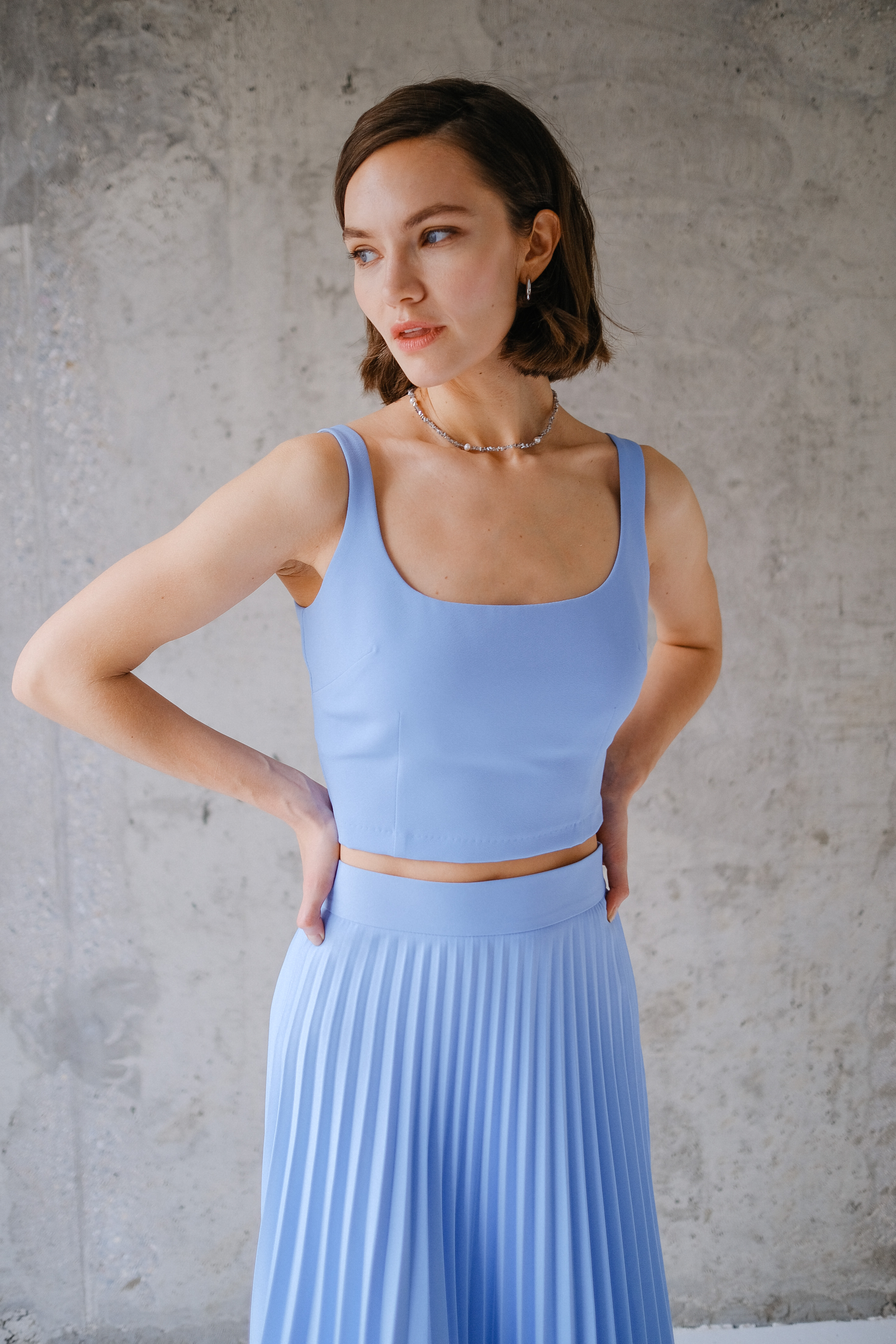 Топ голубой