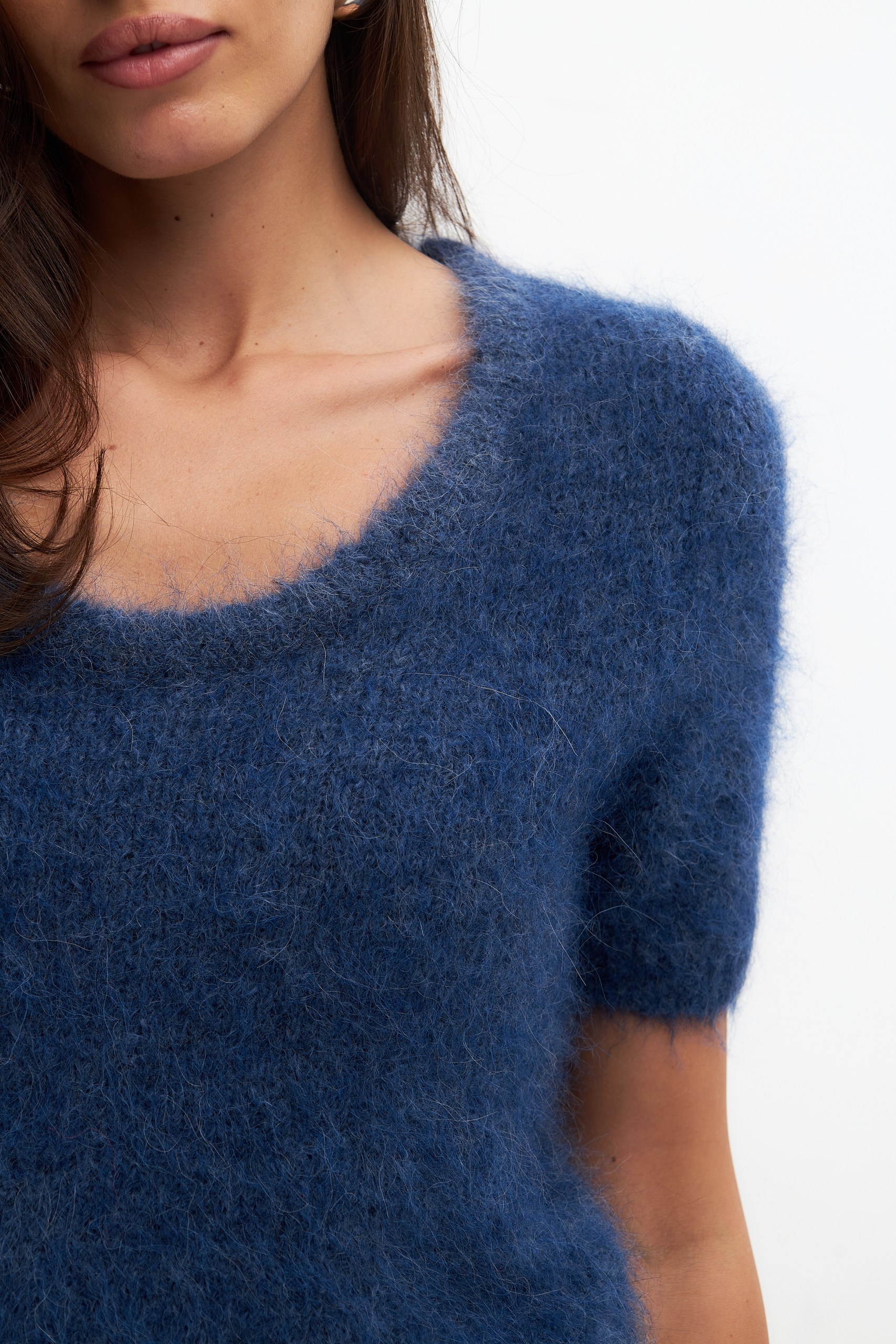 Джемпер с коротким рукавом из ангоры