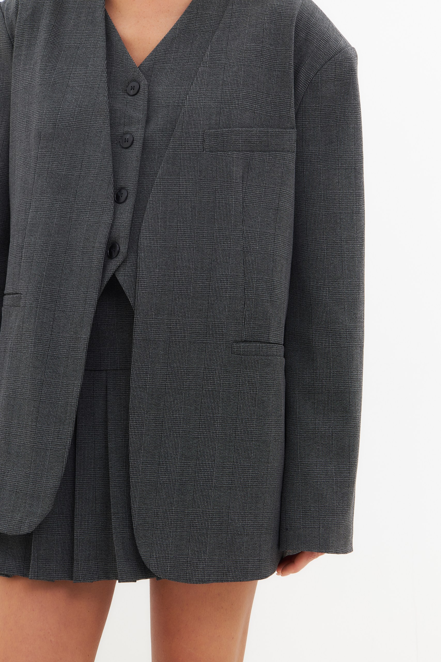 Жакет оверсайз без лацканов 