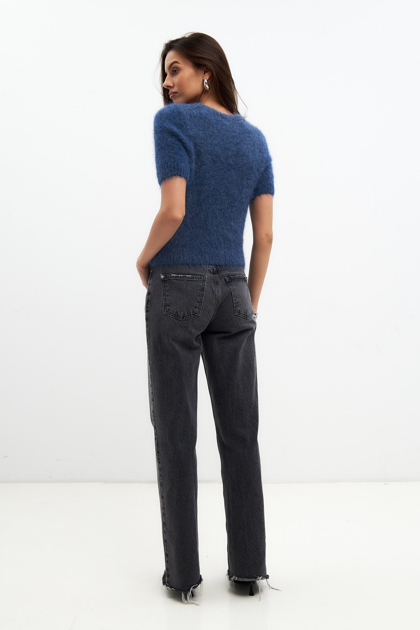 Джемпер с коротким рукавом из ангоры