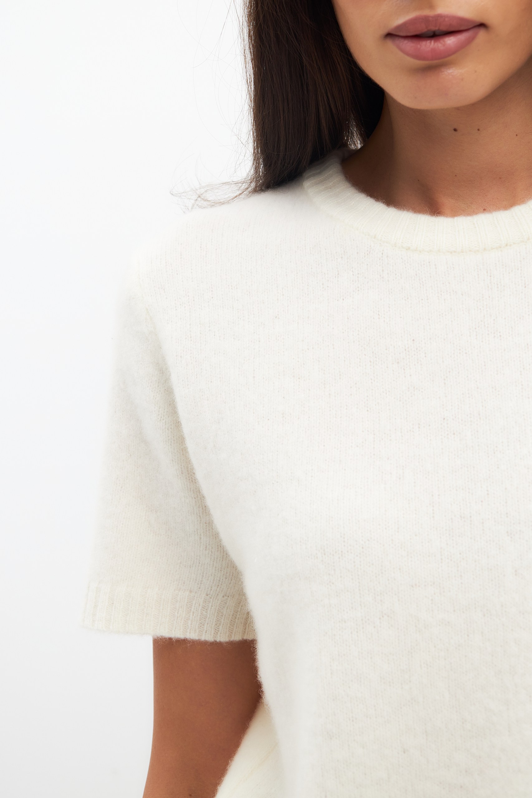 Джемпер с коротким рукавом из шерсти