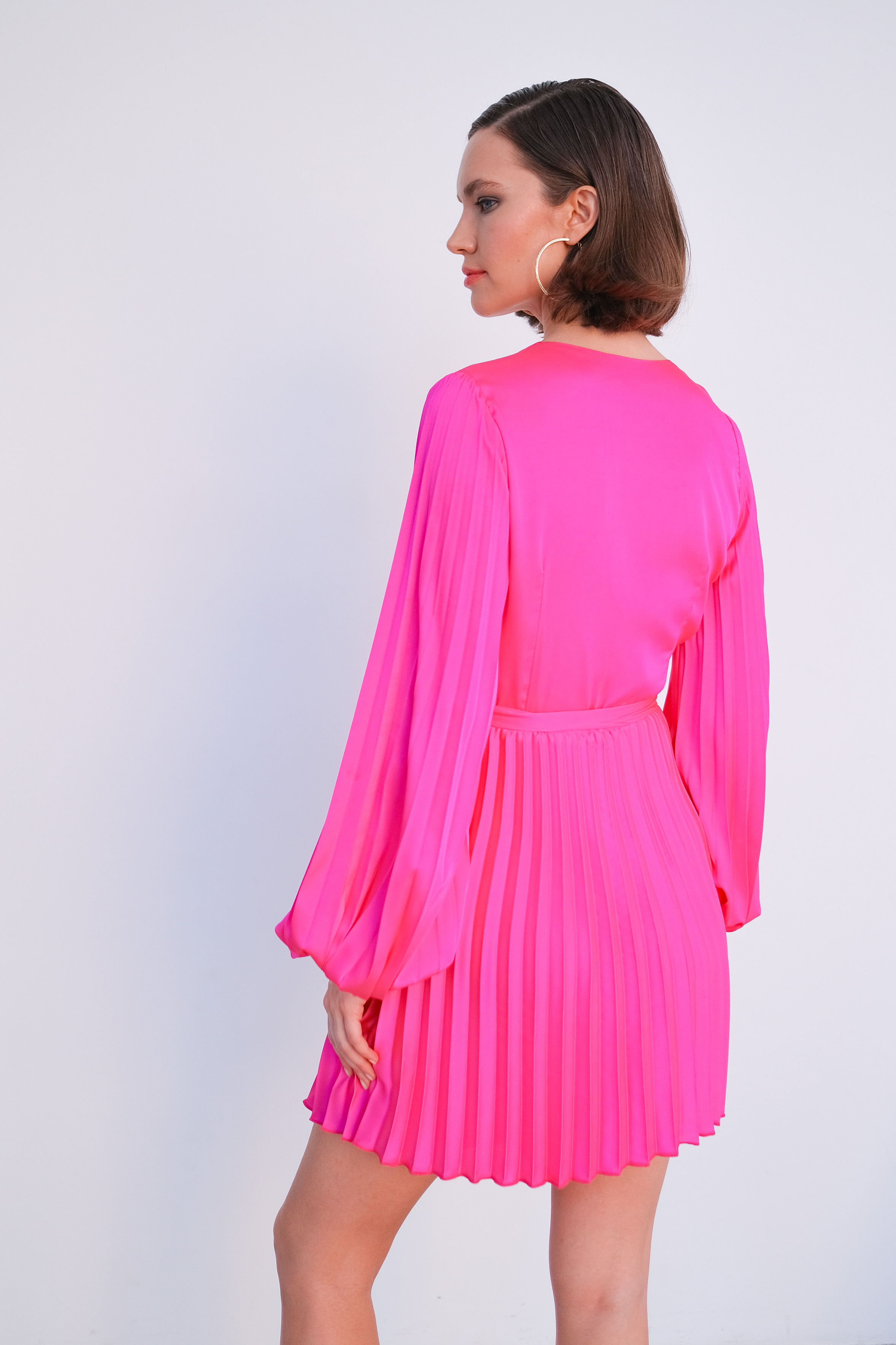 Платье мини гофре