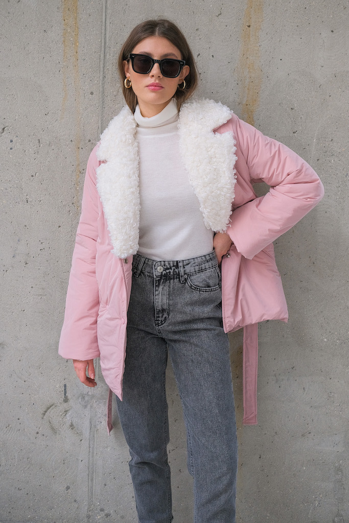 Пуховик с мехом короткий 