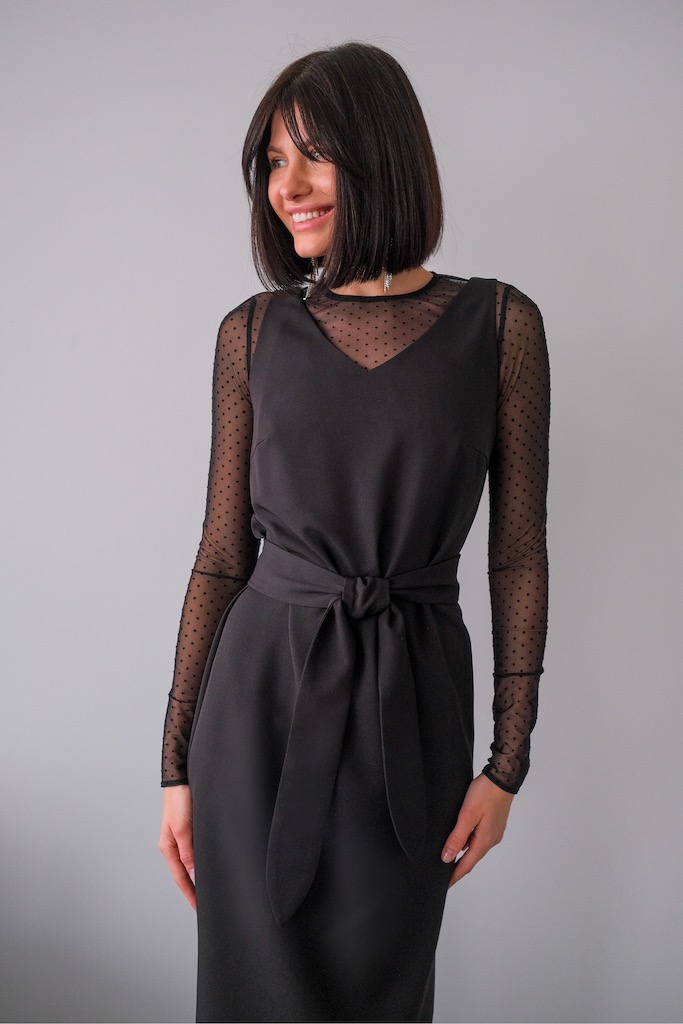 Платье длинное с поясом