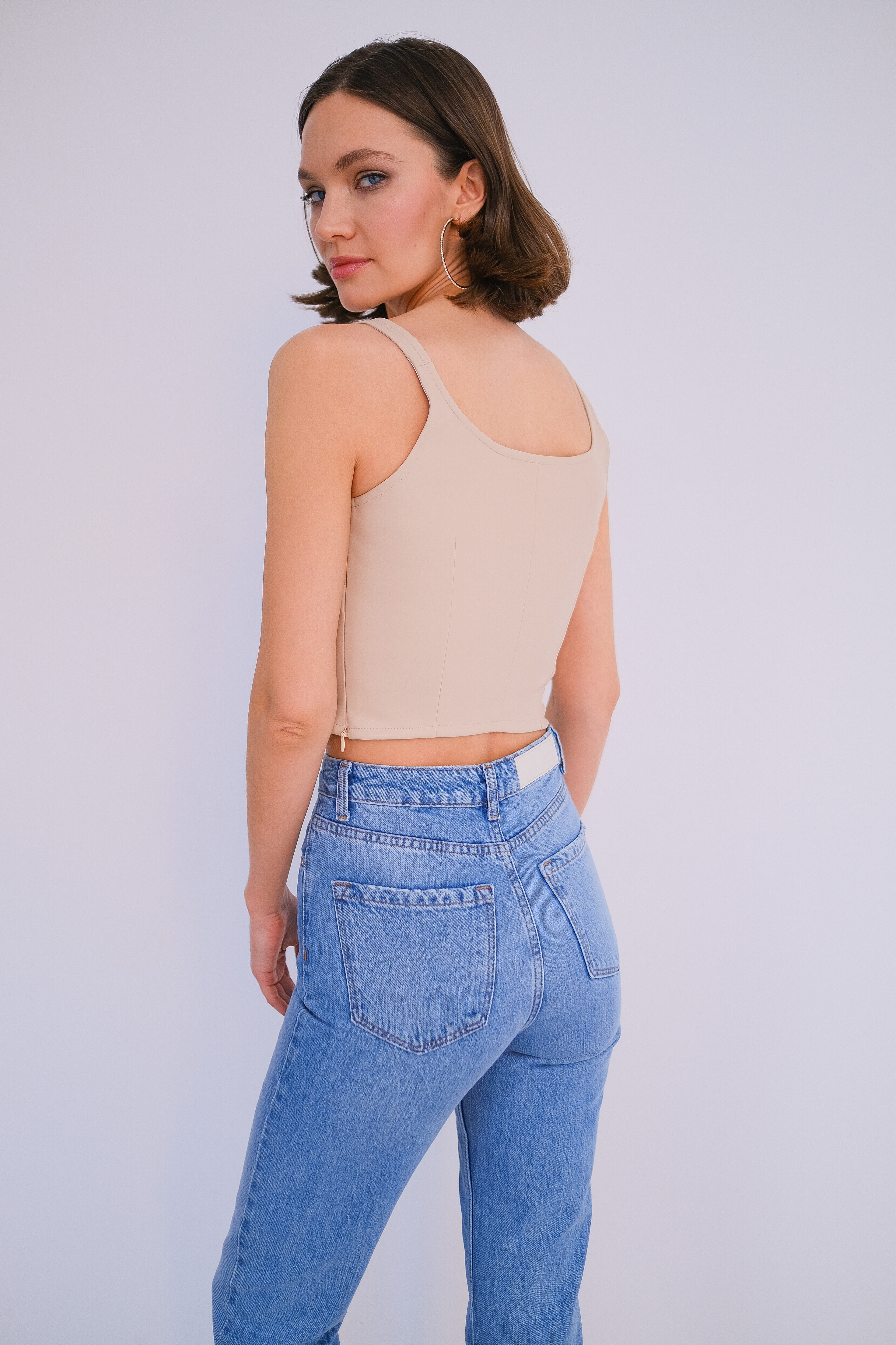 Топ эко кожа бежевый