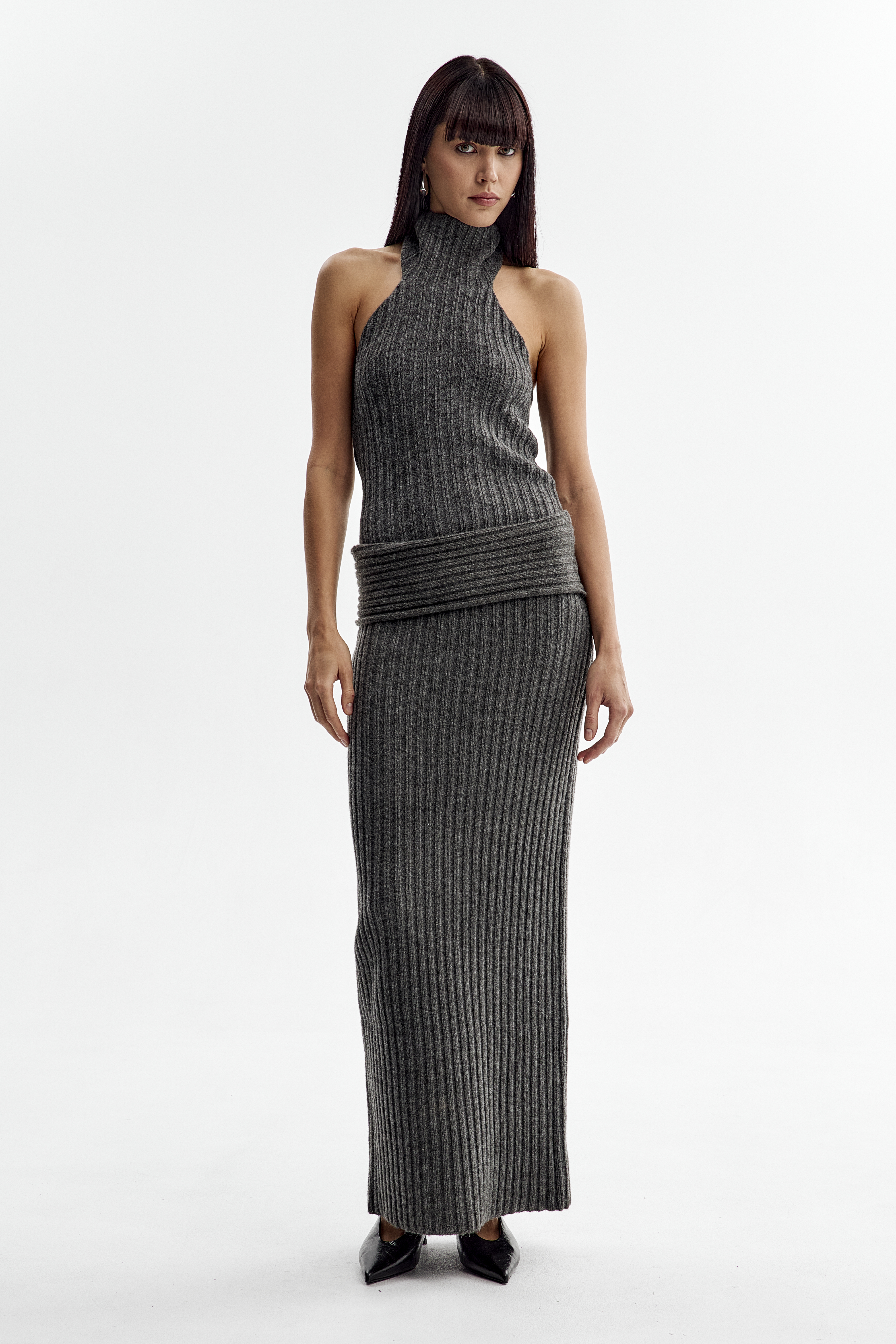 Костюм трикотажный с топом и юбкой макси