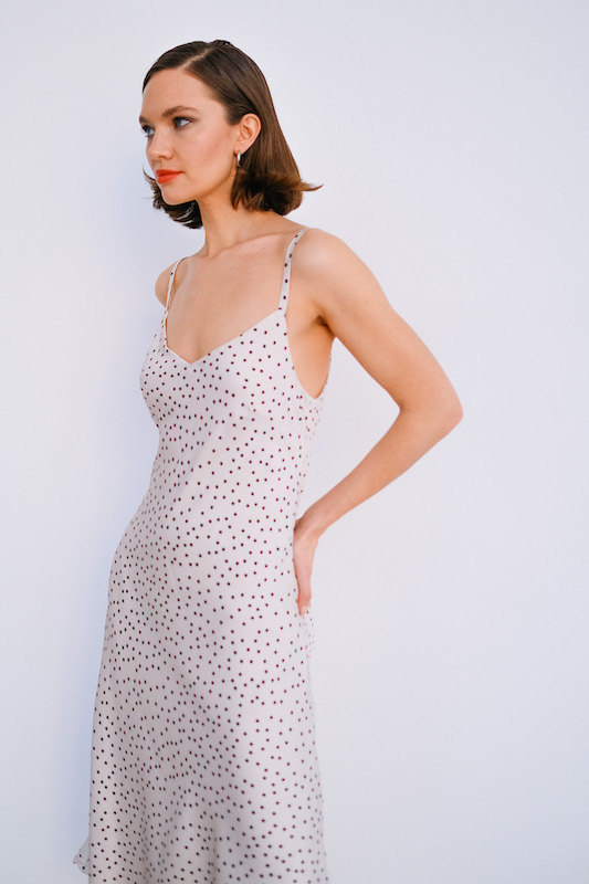 Платье комбинация в горох