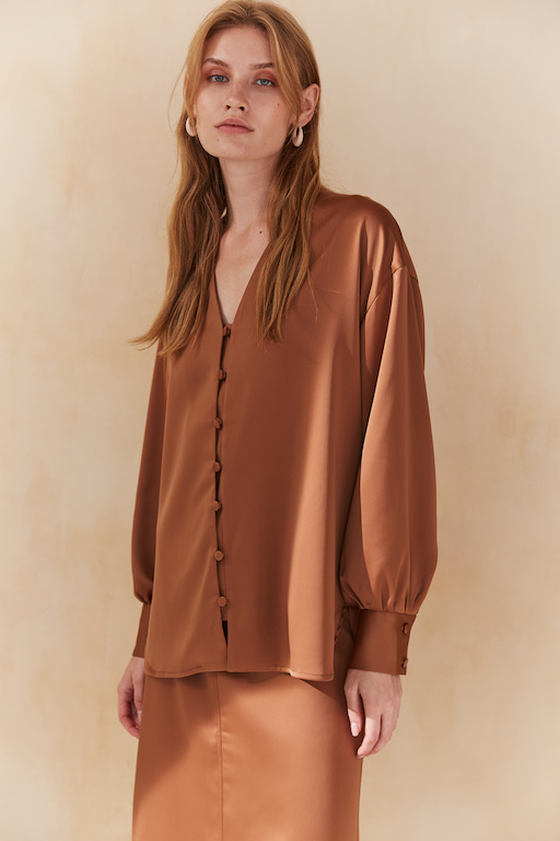 Блуза терракотовая