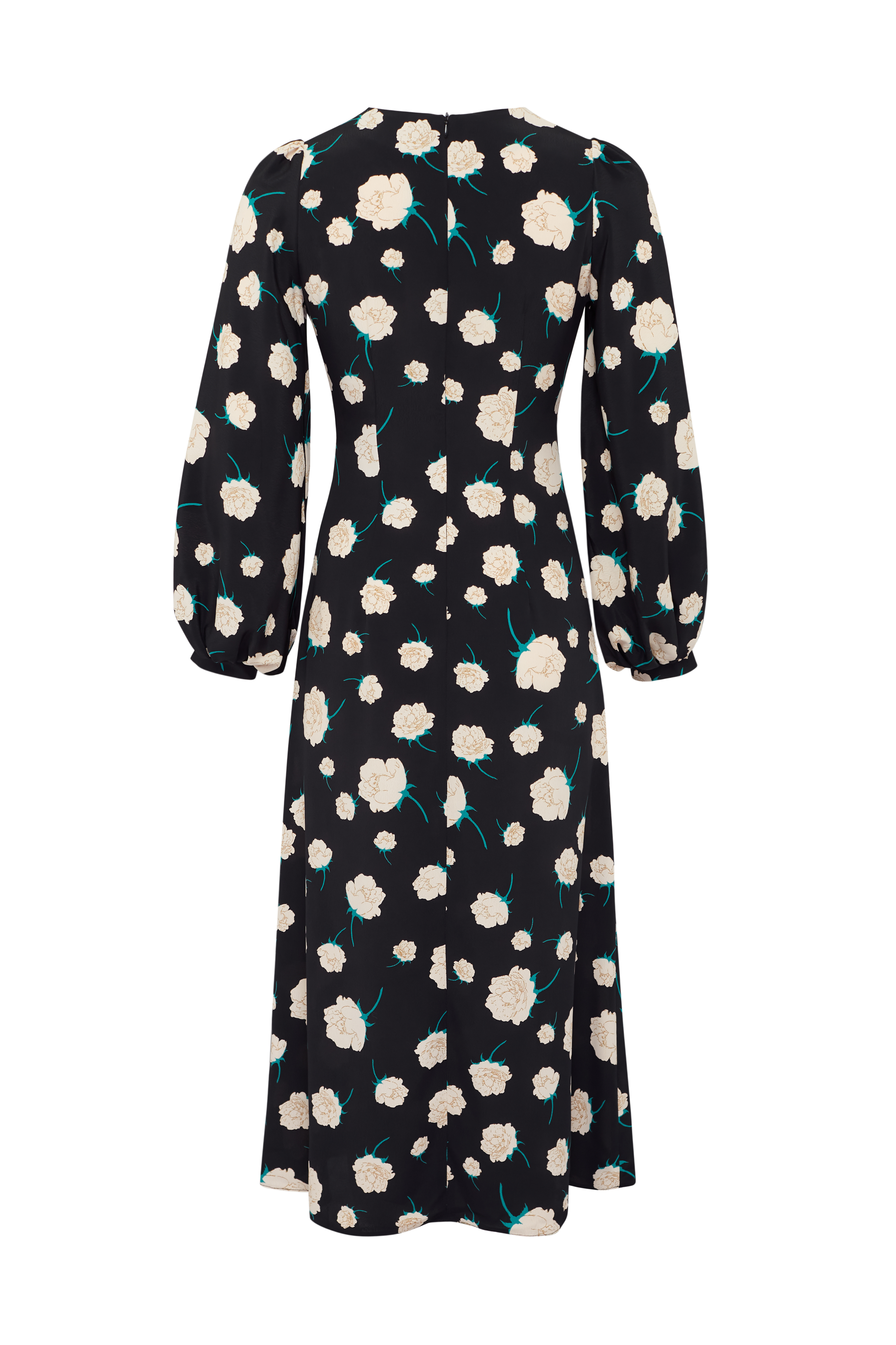 Платье принт белые цветы