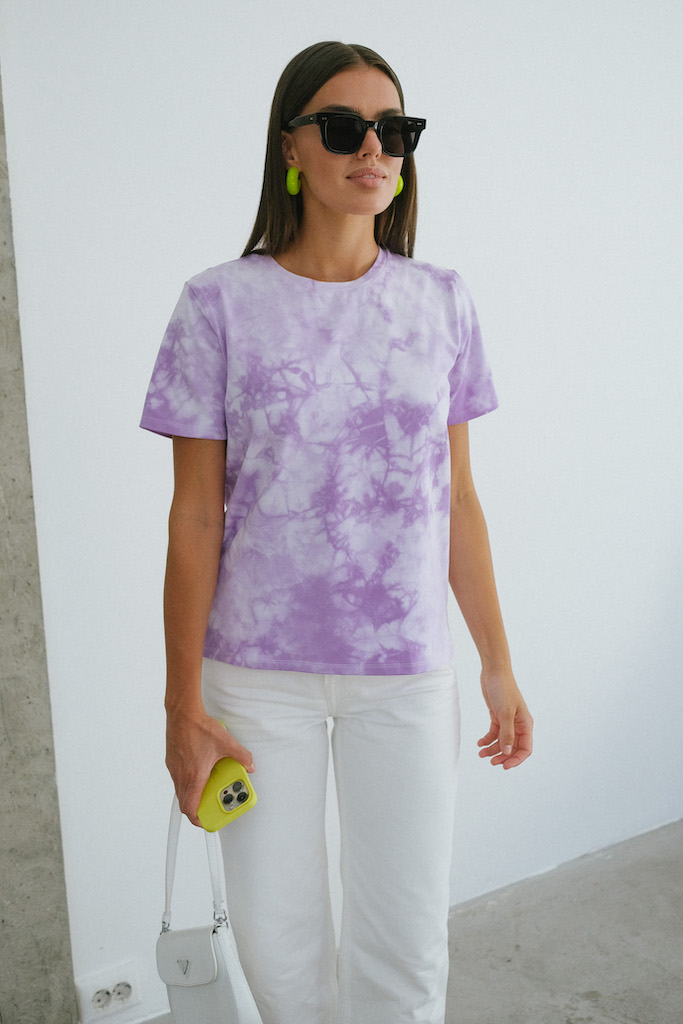 Футболка тай дай сиреневая