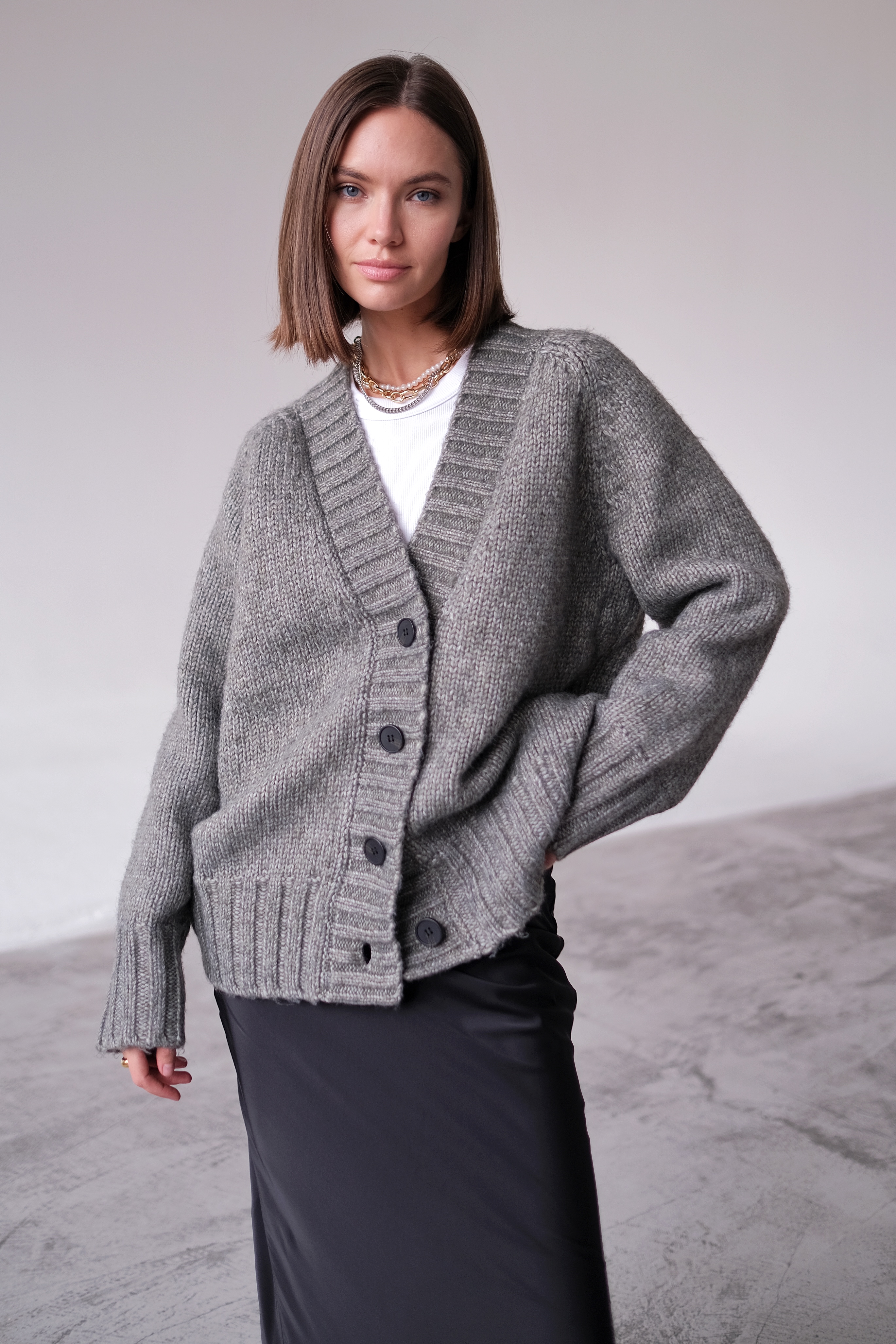 Кардиган серый