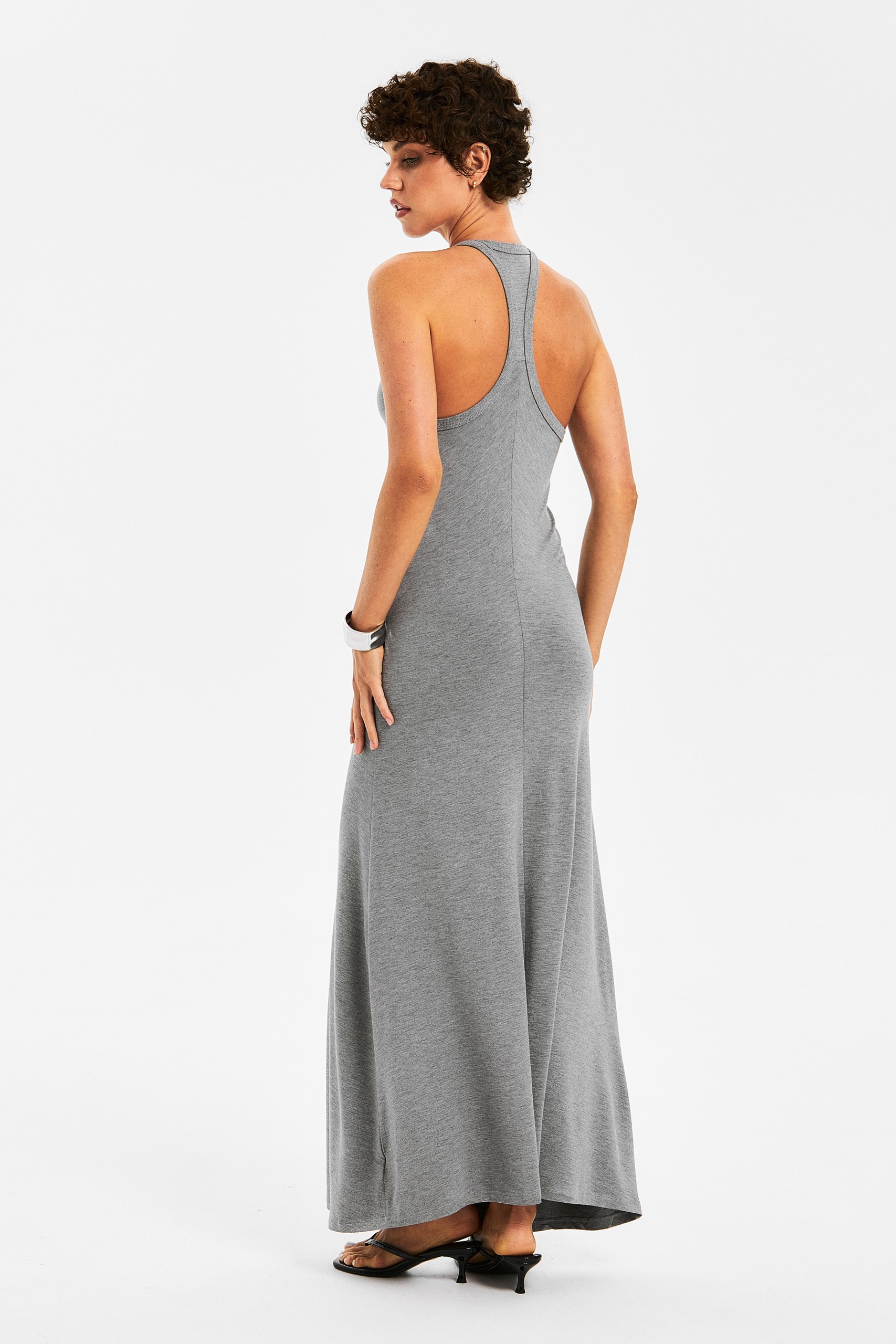 Платье макси трикотажное