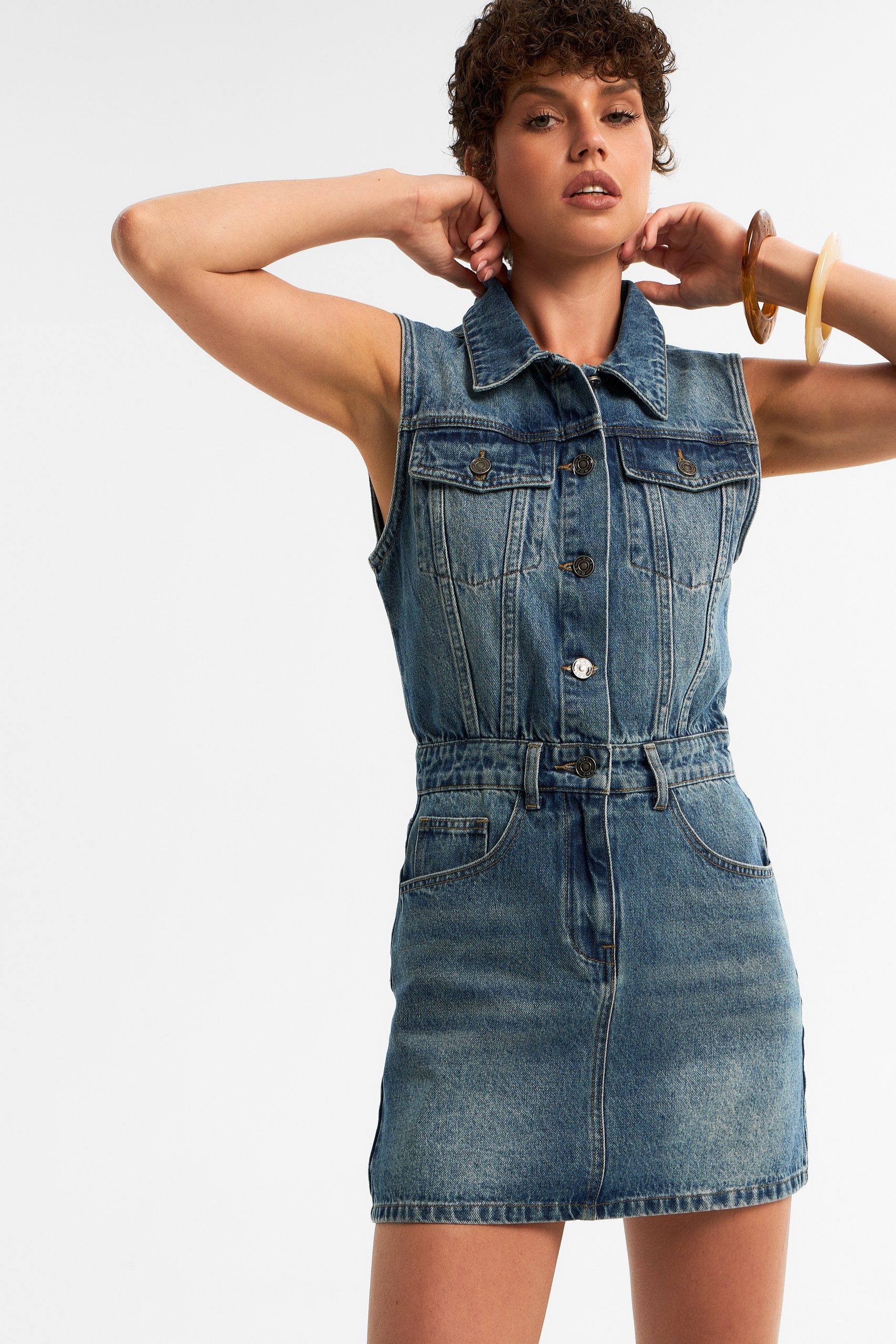 Платье мини деним