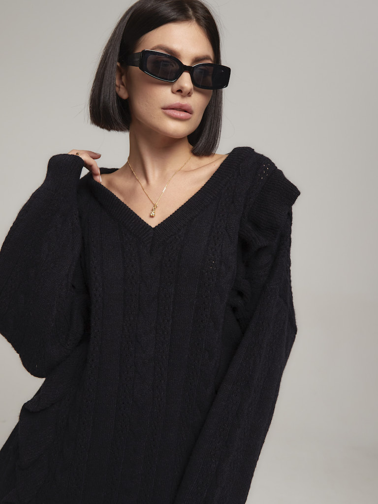 Свитер удлиненный с крылышками 