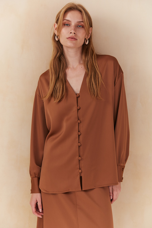 Блуза терракотовая