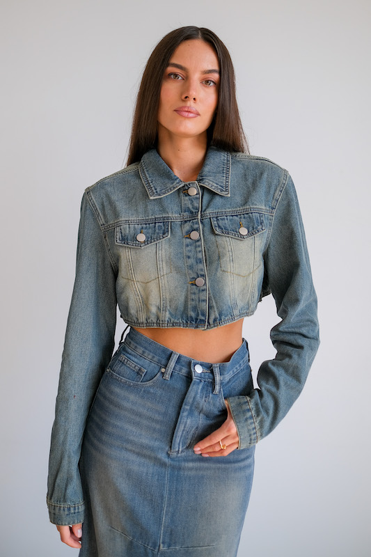 Жакет деним короткий