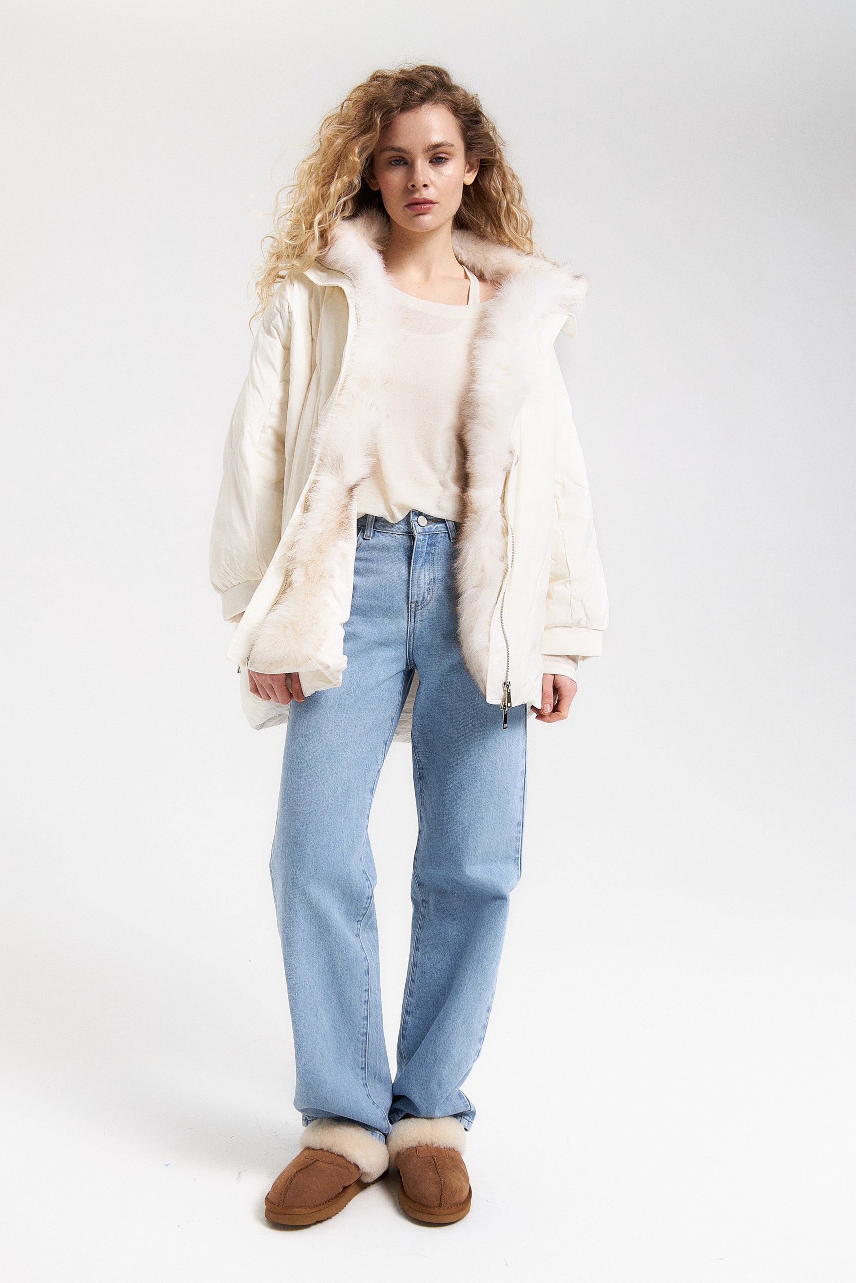 Куртка с пушистым воротником