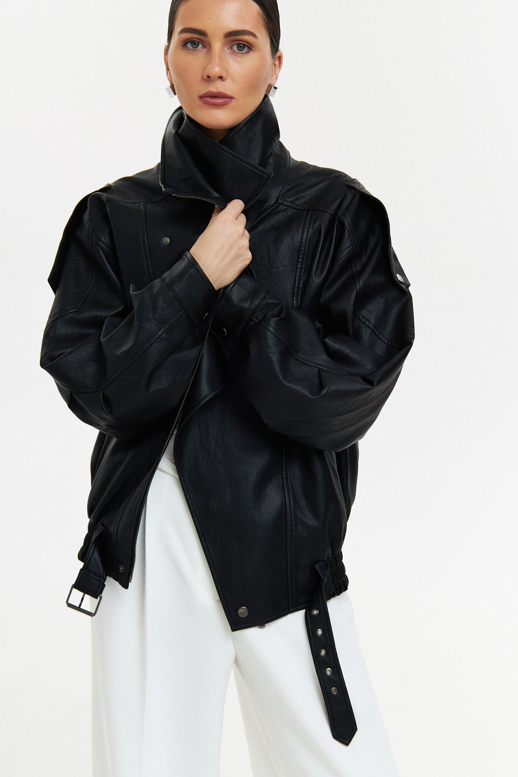 Куртка oversize из эко кожи