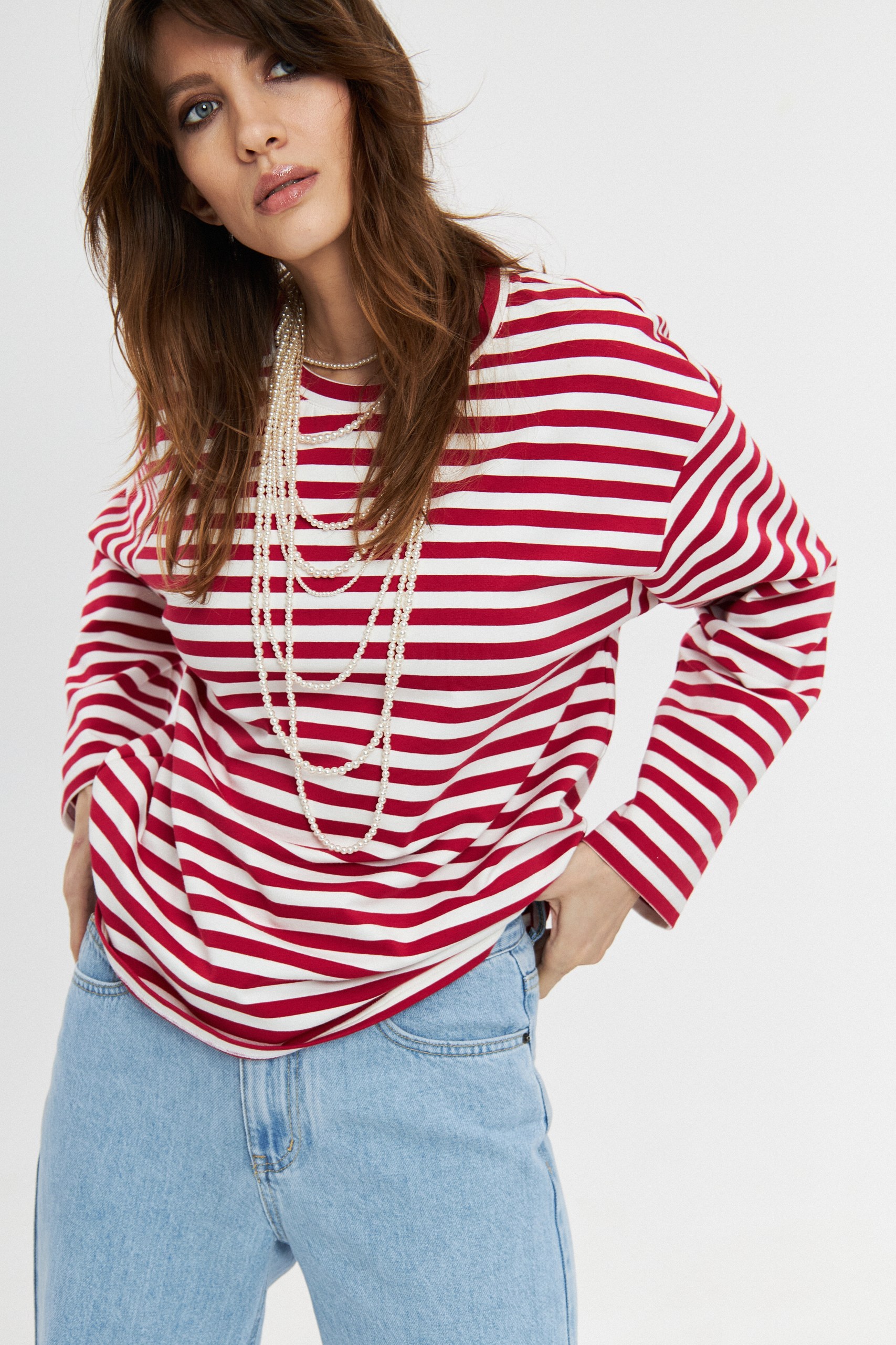 Лонгслив в полоску