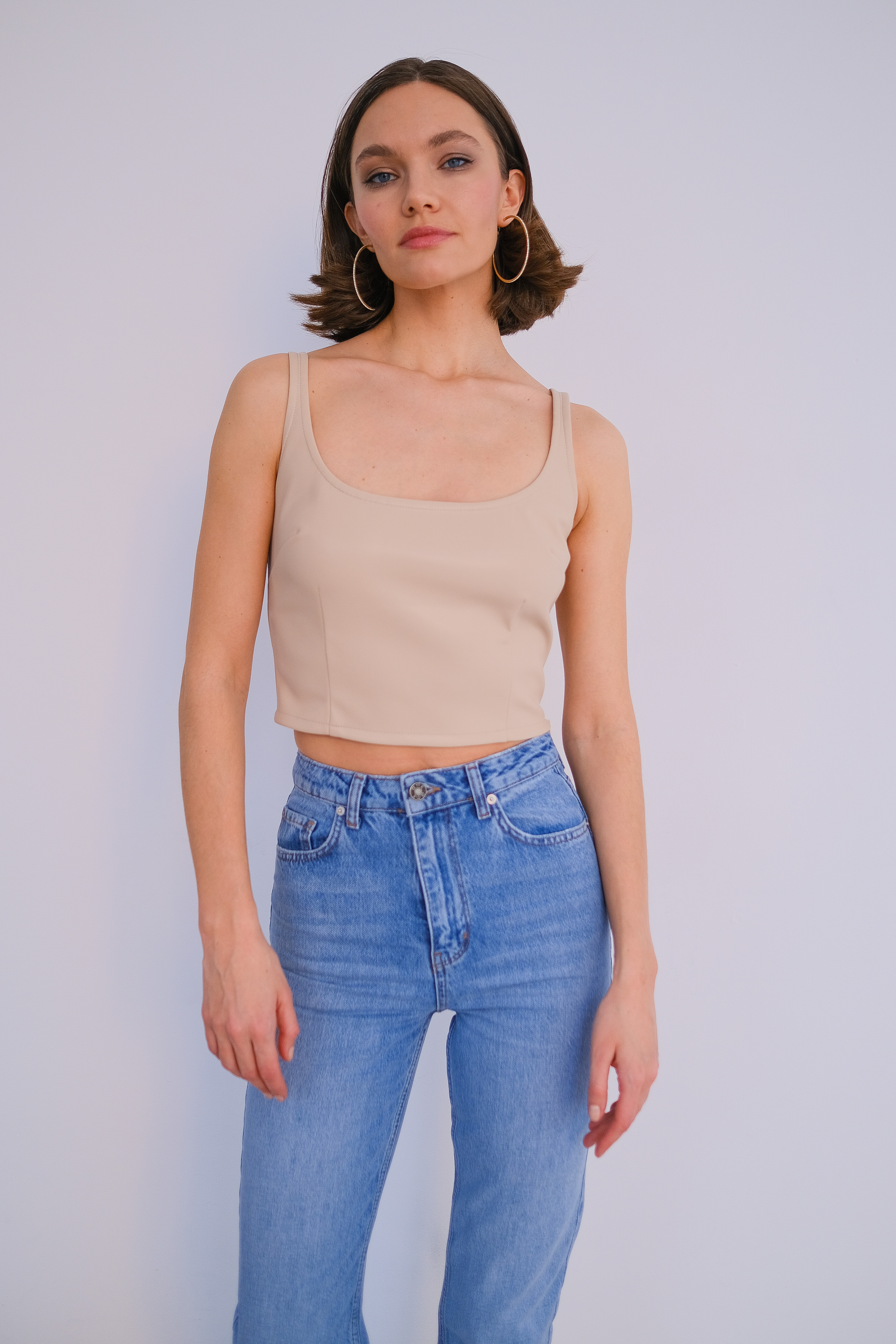 Топ эко кожа бежевый