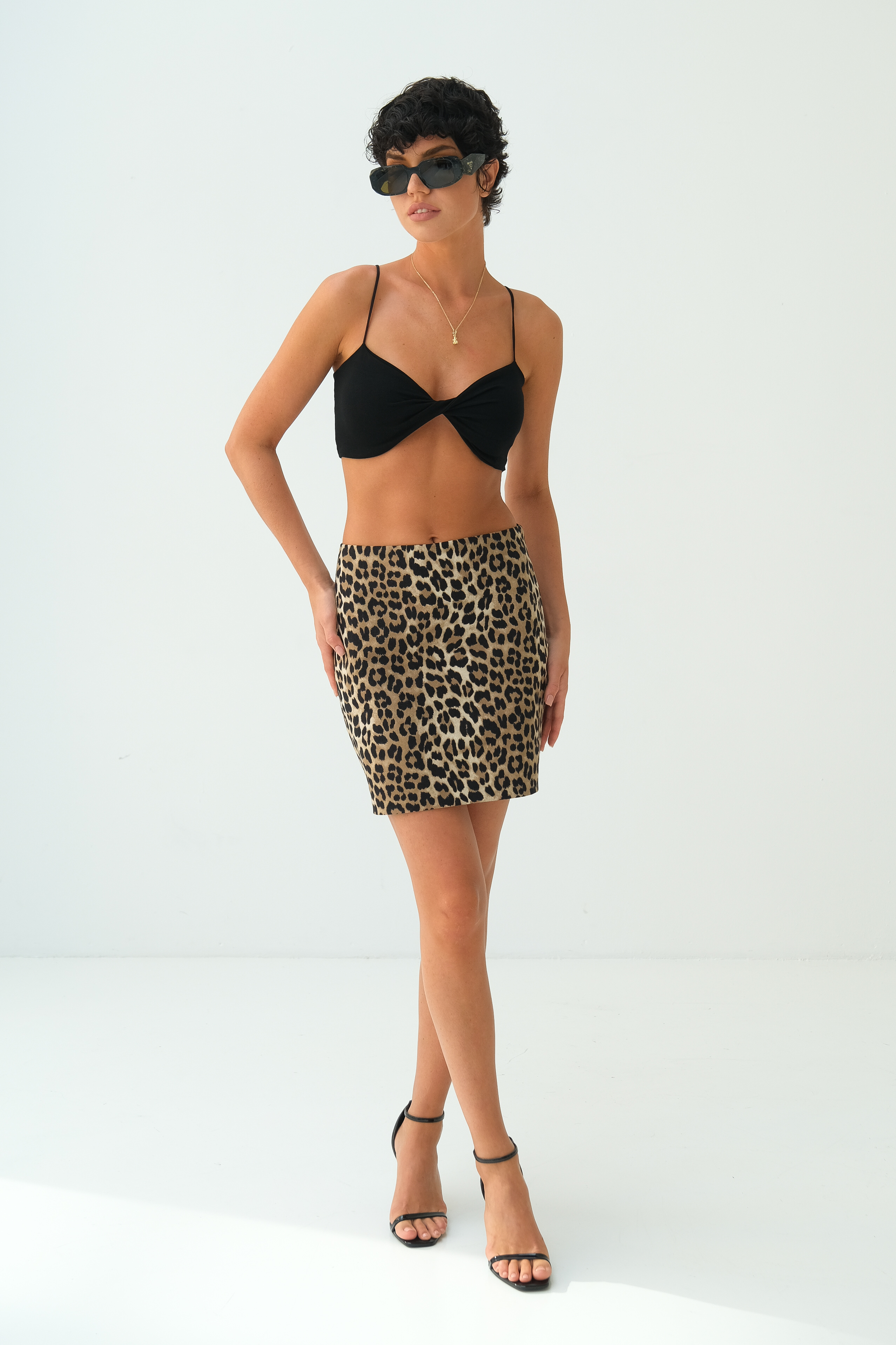 Юбка леопардовая мини