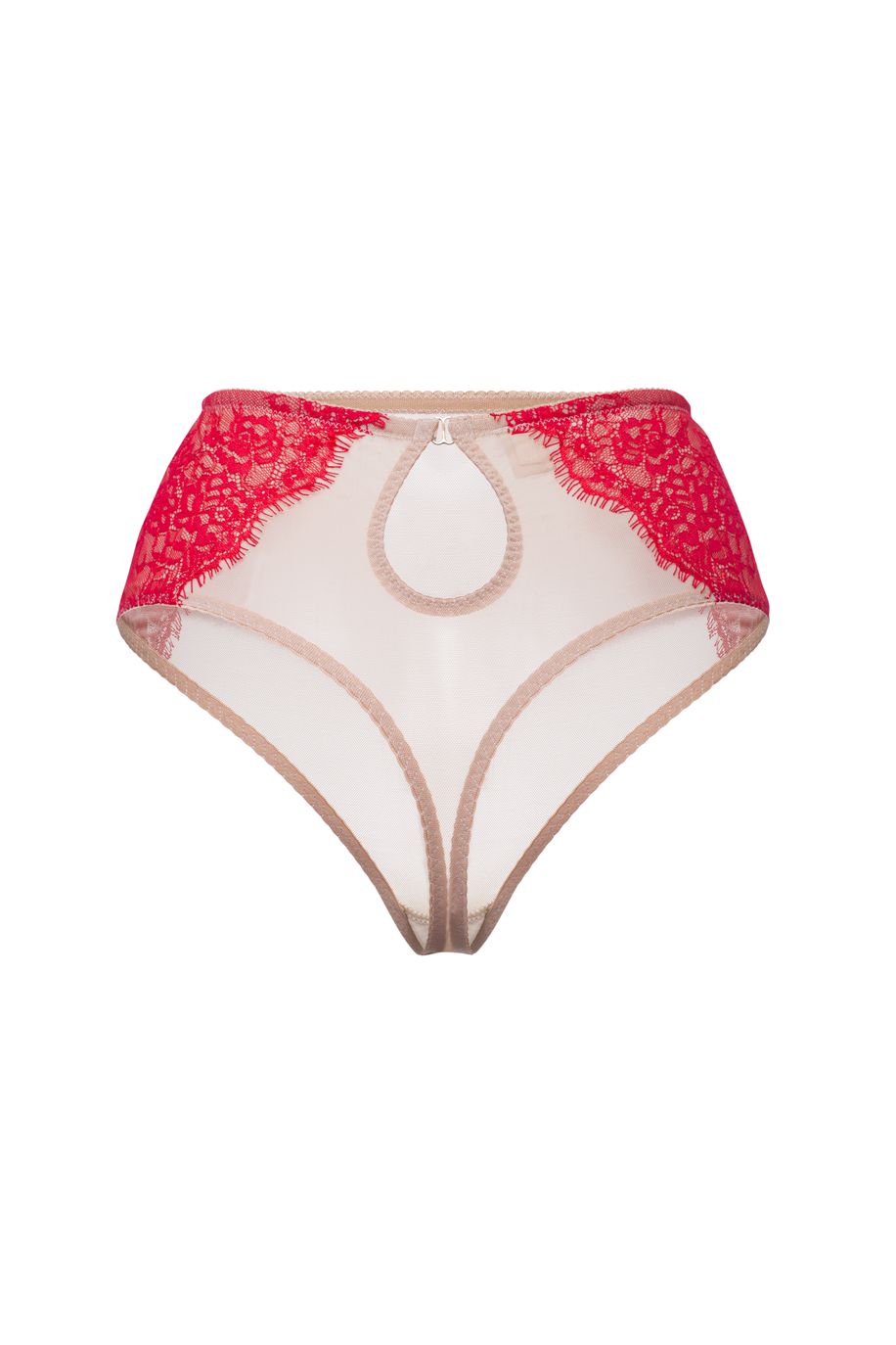 Трусики из сеточки и кружева высокие