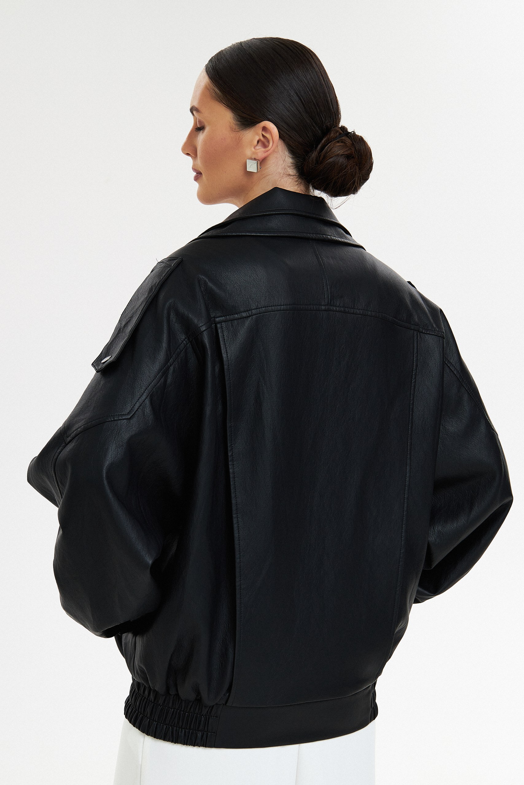 Куртка oversize из эко кожи