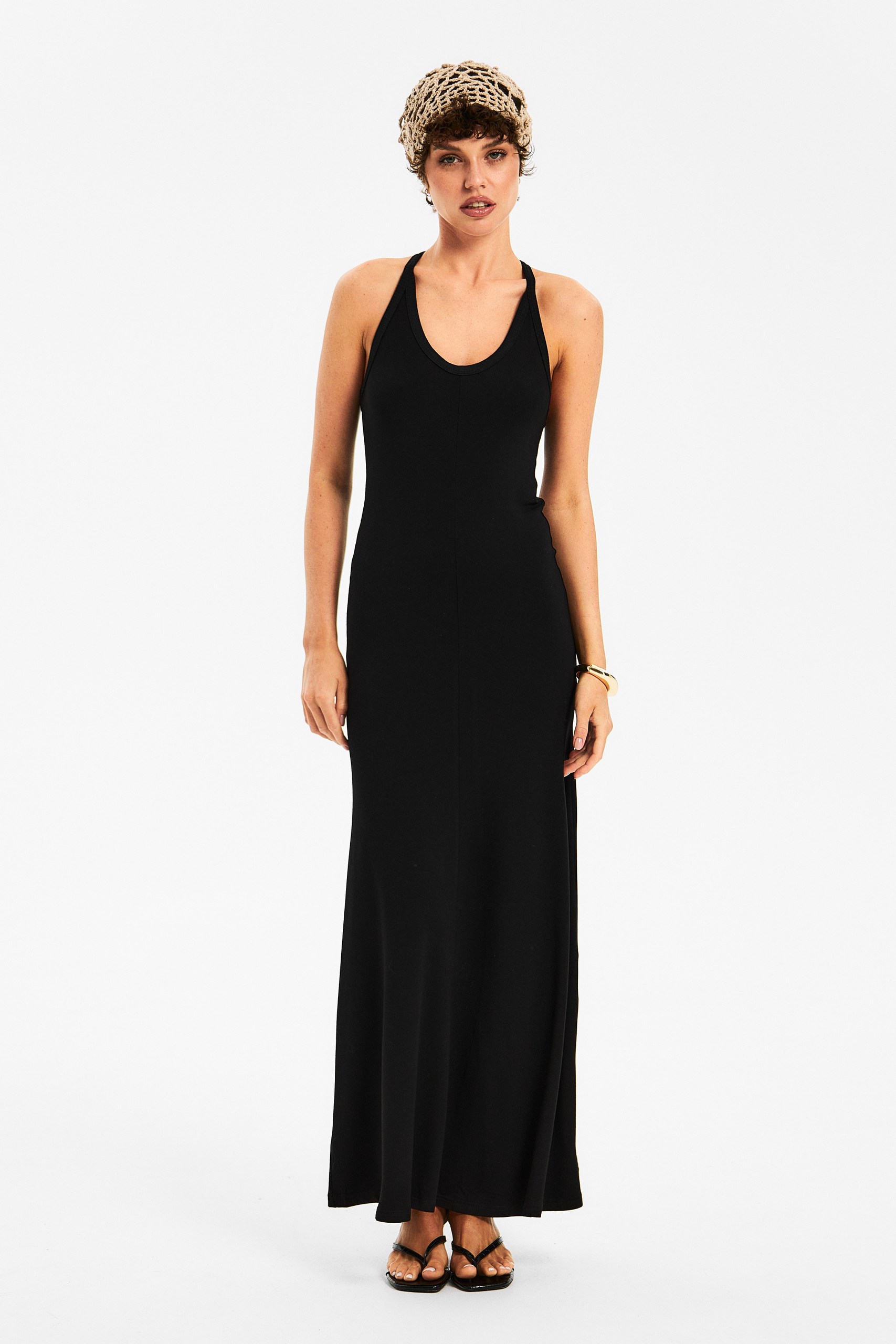 Платье макси трикотажное