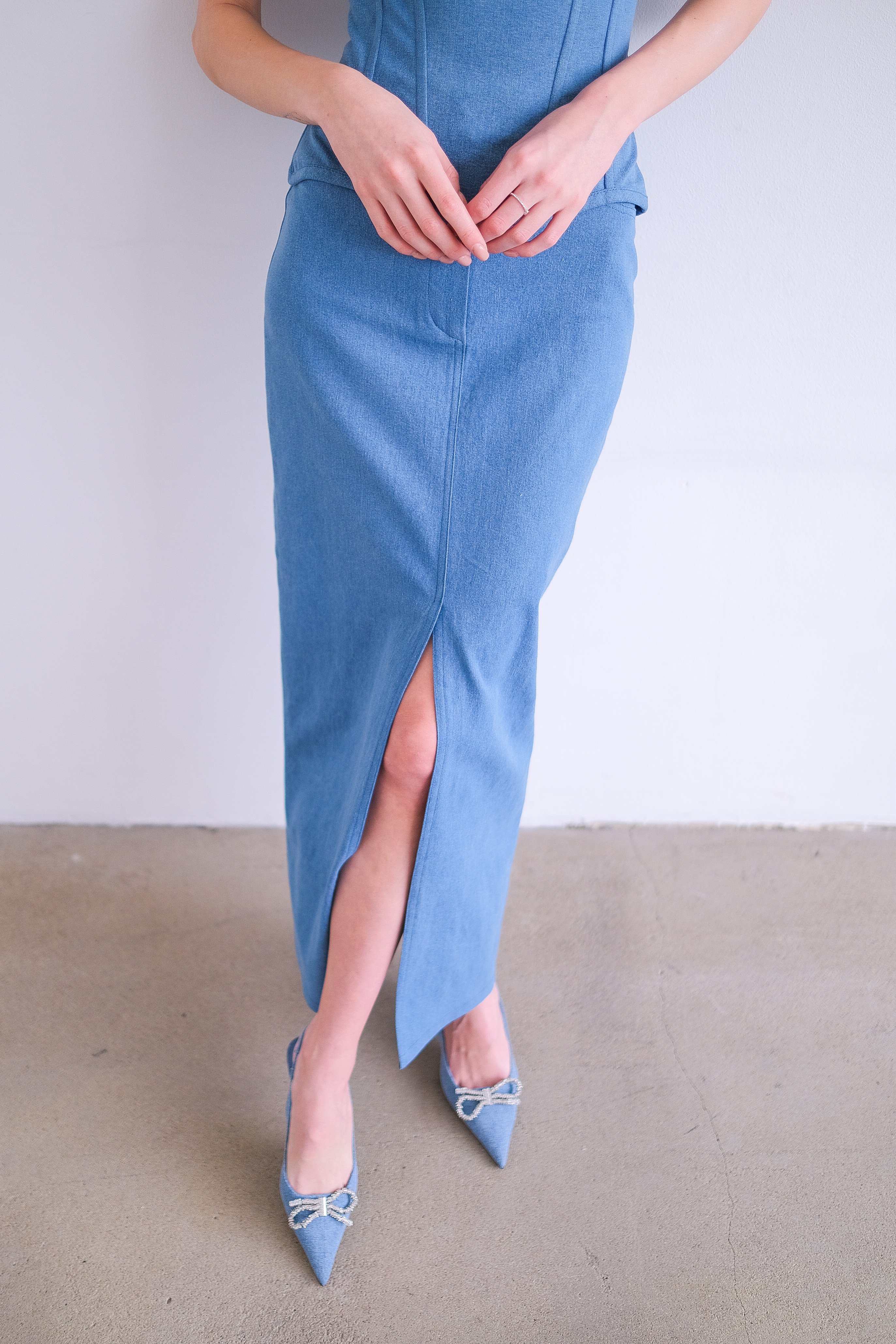 Юбка макси деним