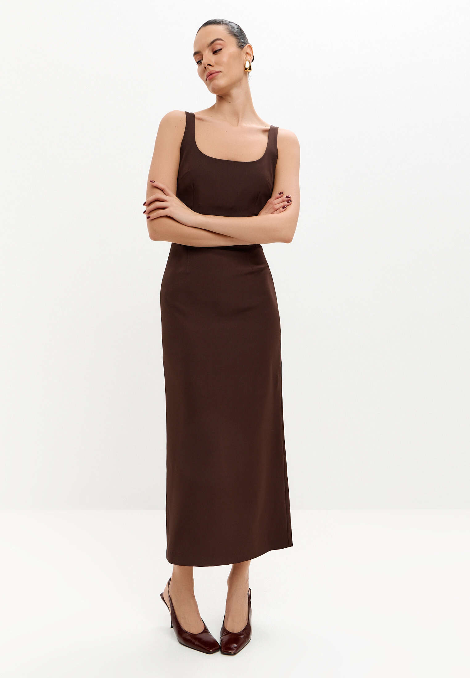  Платье футляр макси