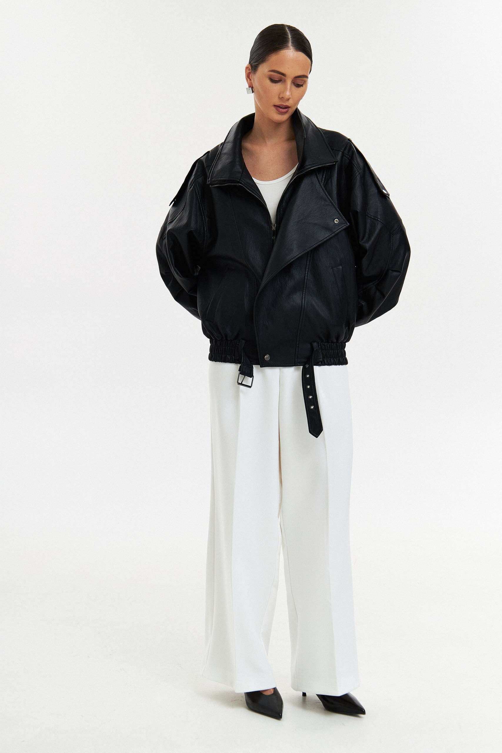 Куртка oversize из эко кожи